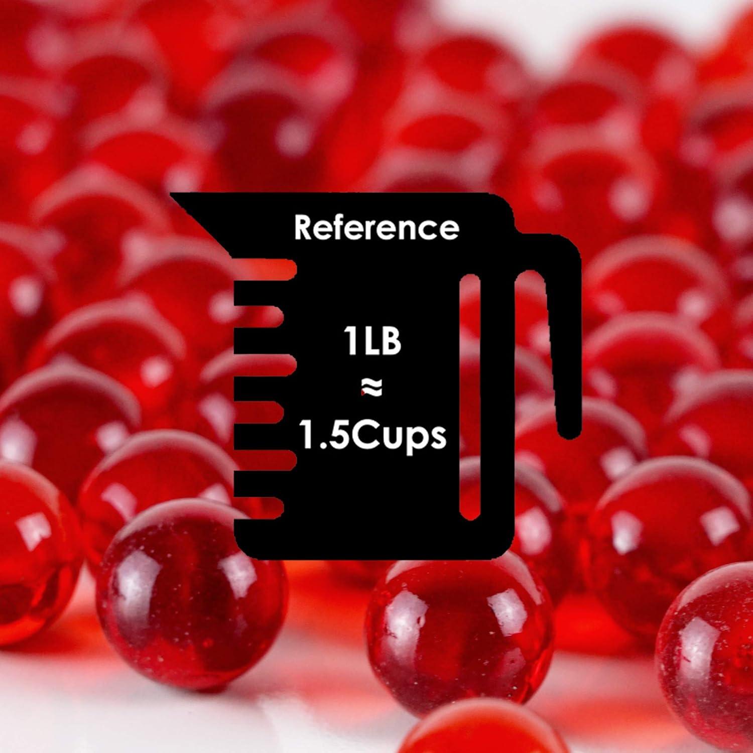 CYS EXCEL Relleno de Jarrón de Mármol de Vidrio Rojo 1 LB