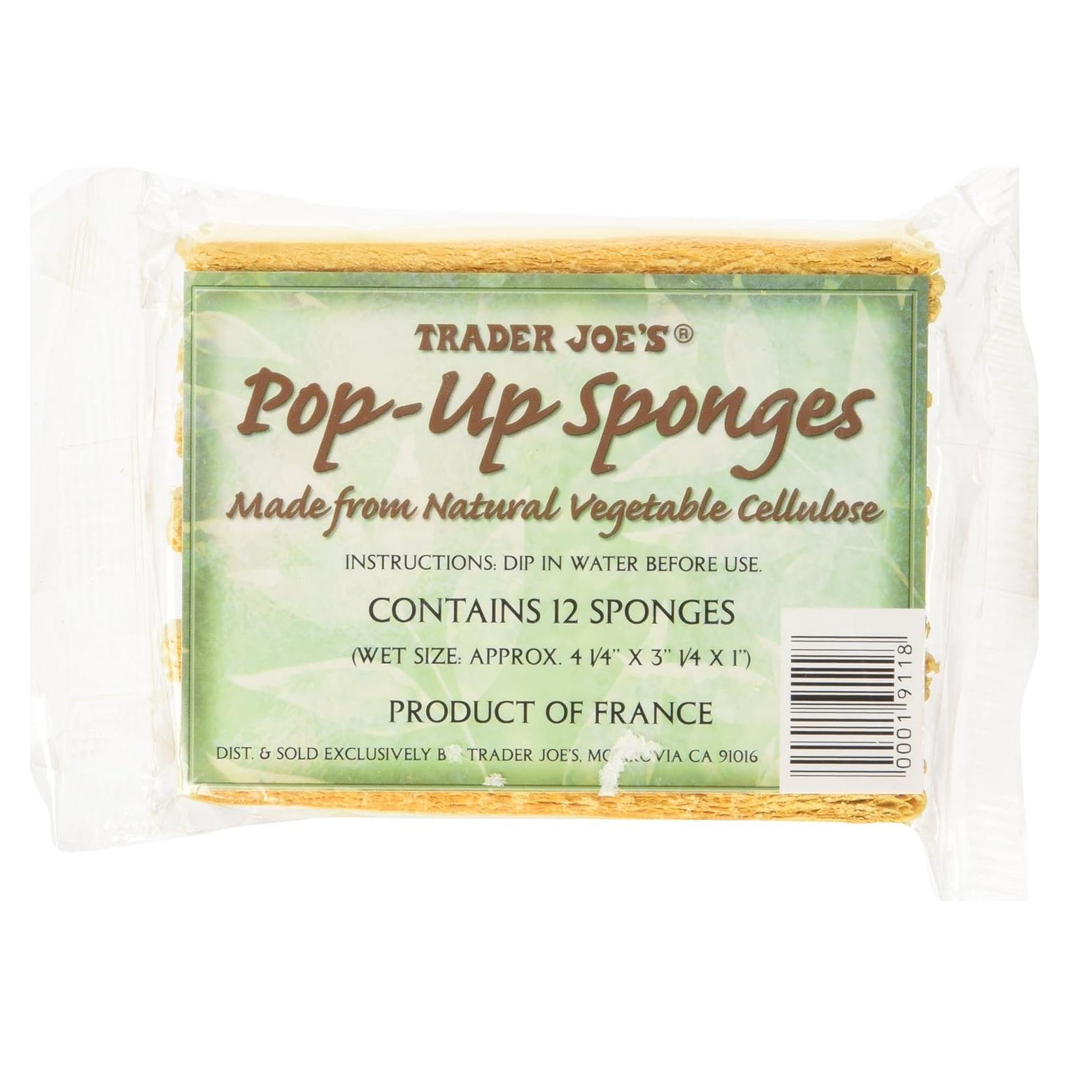 Esponjas Pop Up Trader Joe's de Celulosa Natural - 12 Unidades