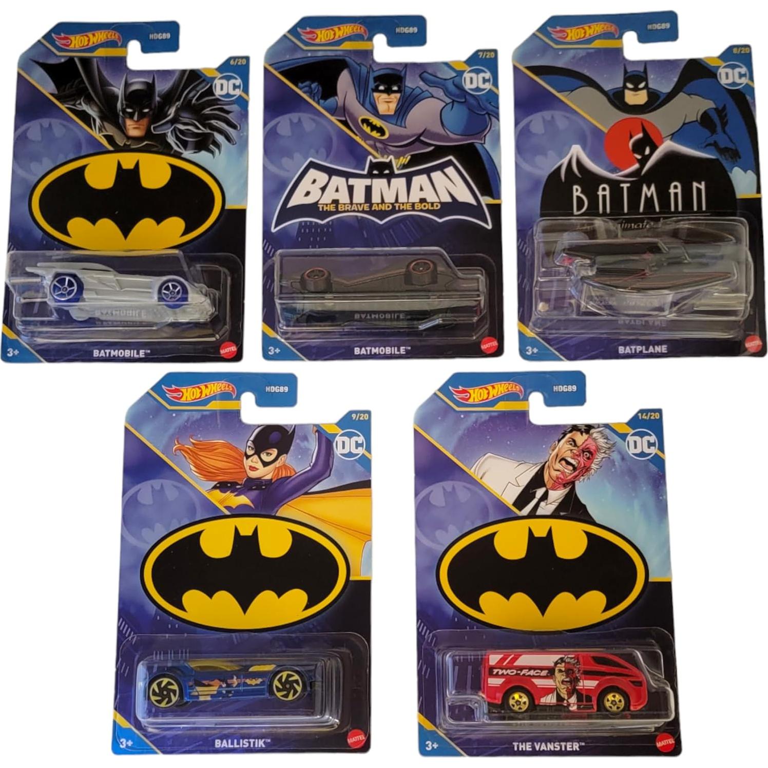 Hot Wheels Batmobile 2023 Conjunto 5 Vehículos Diecast Mattel