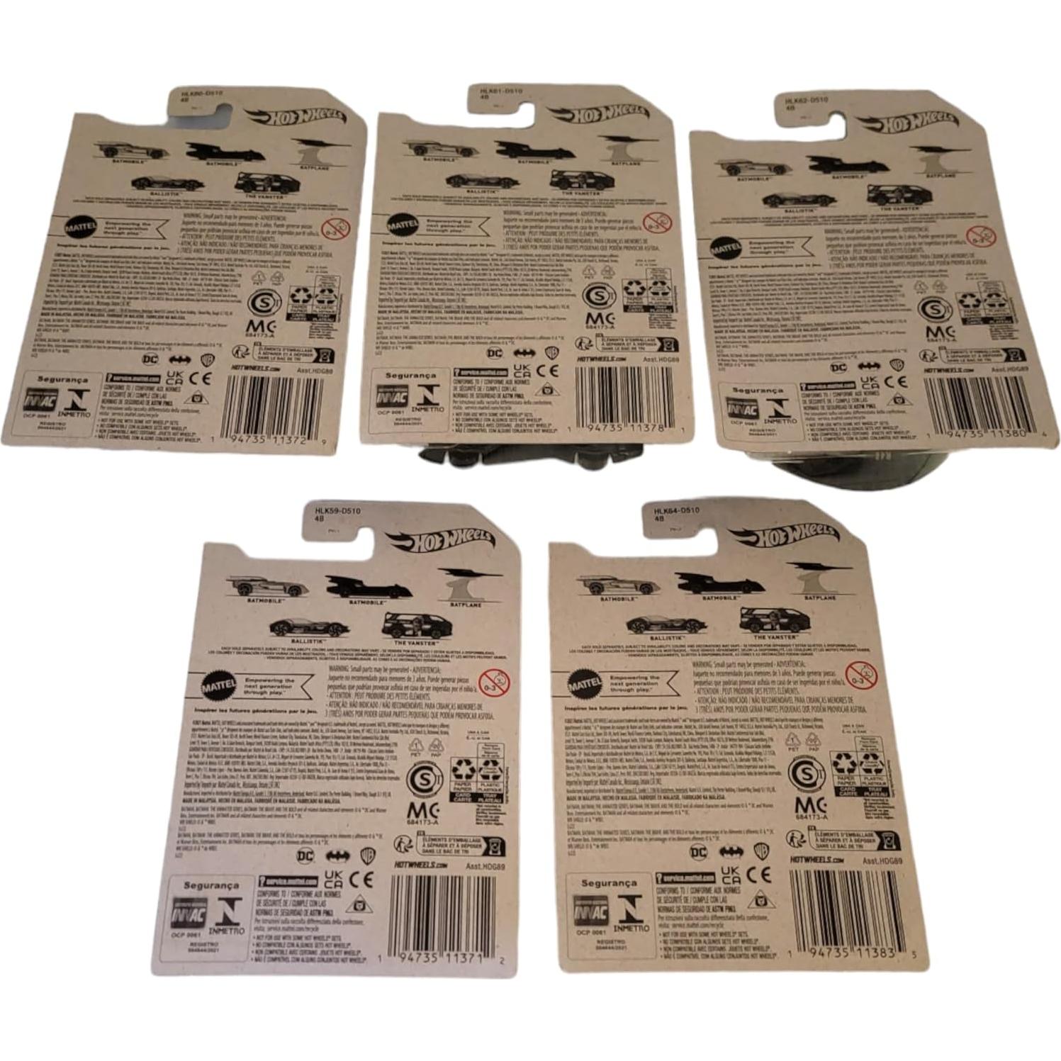 Hot Wheels Batmobile 2023 Conjunto 5 Vehículos Diecast Mattel