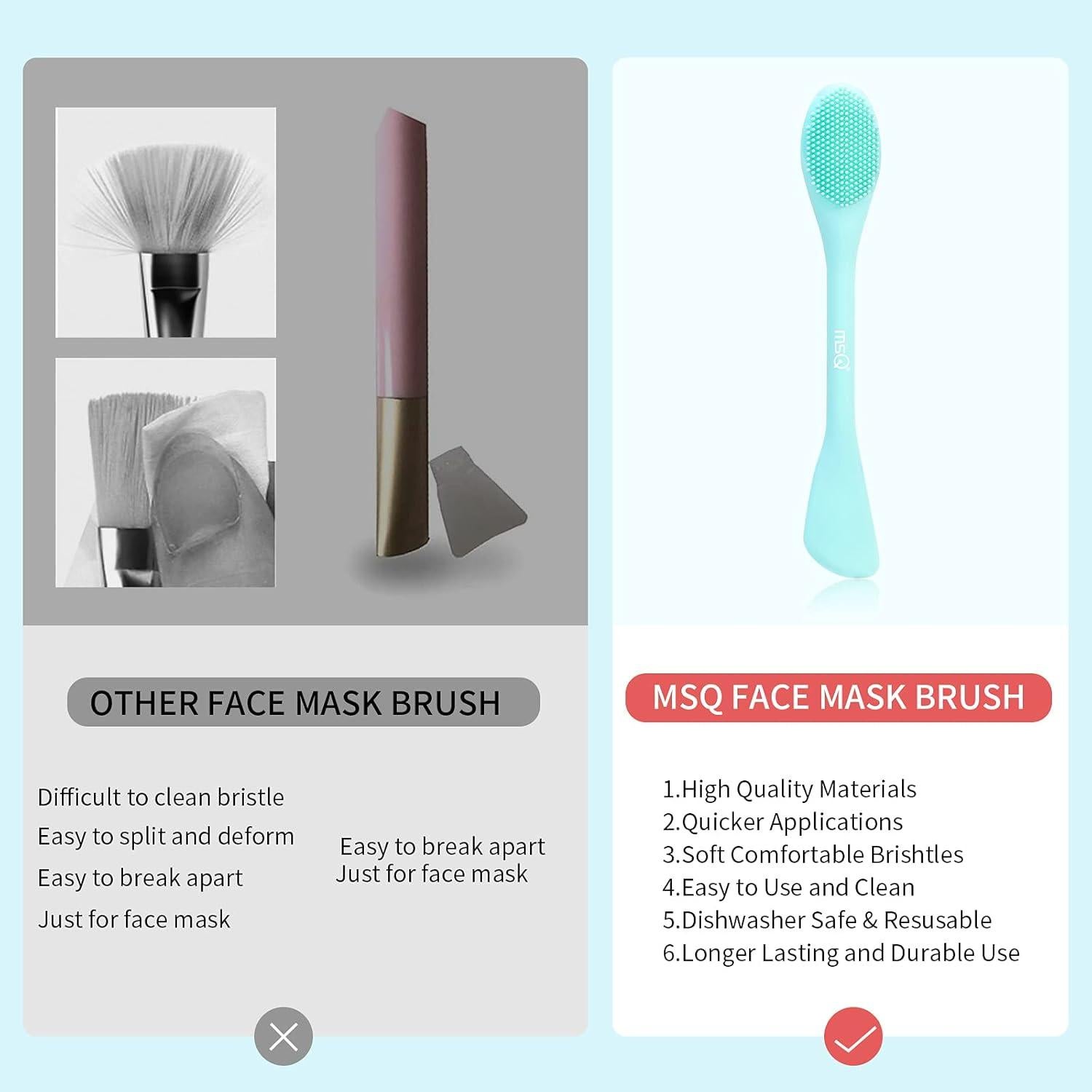 Brocha de Silicona MSQ para Mascarilla Facial - Paquete de 2