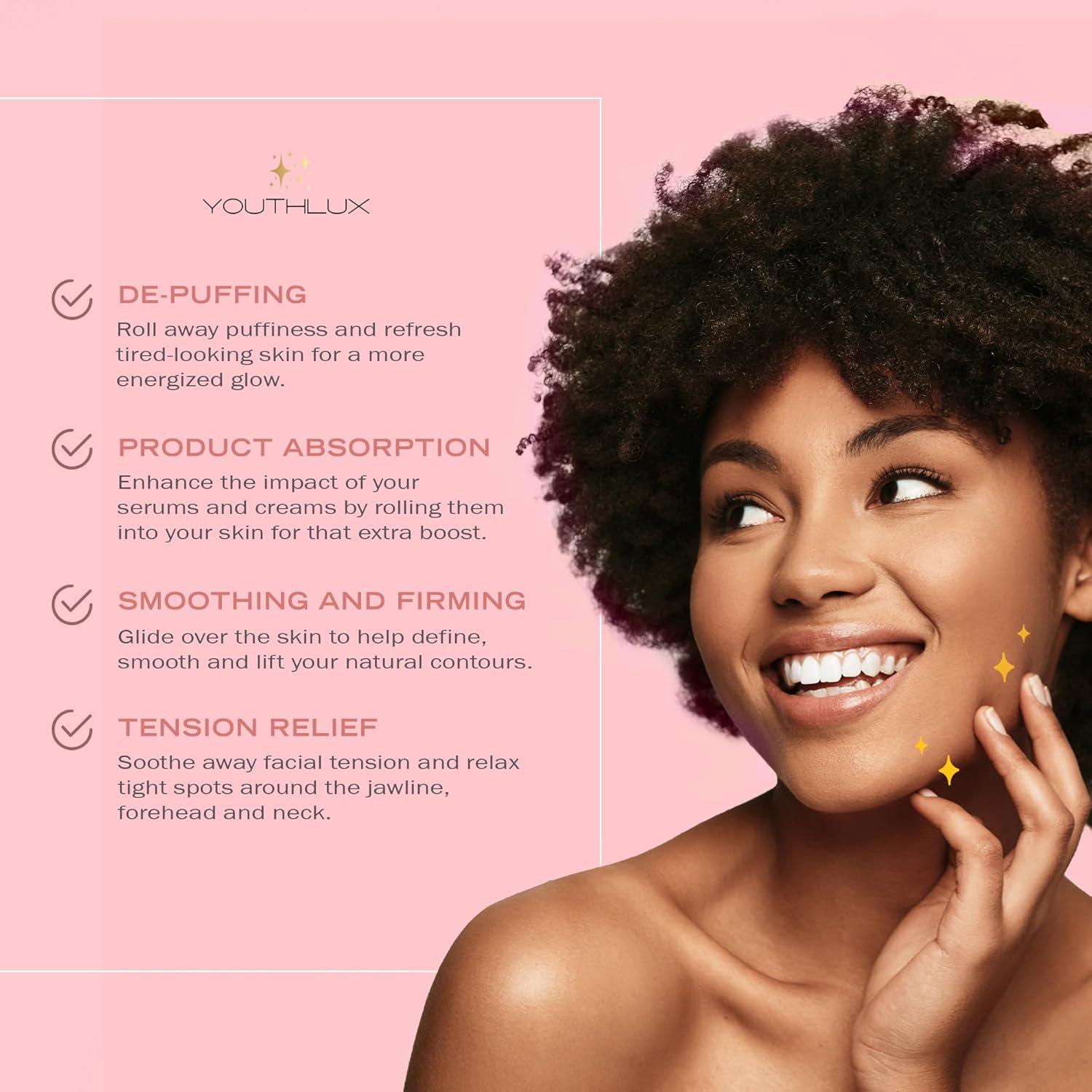 Rodillo Facial de Germanio YOUTHLUX Oro Rosa 19.3cm