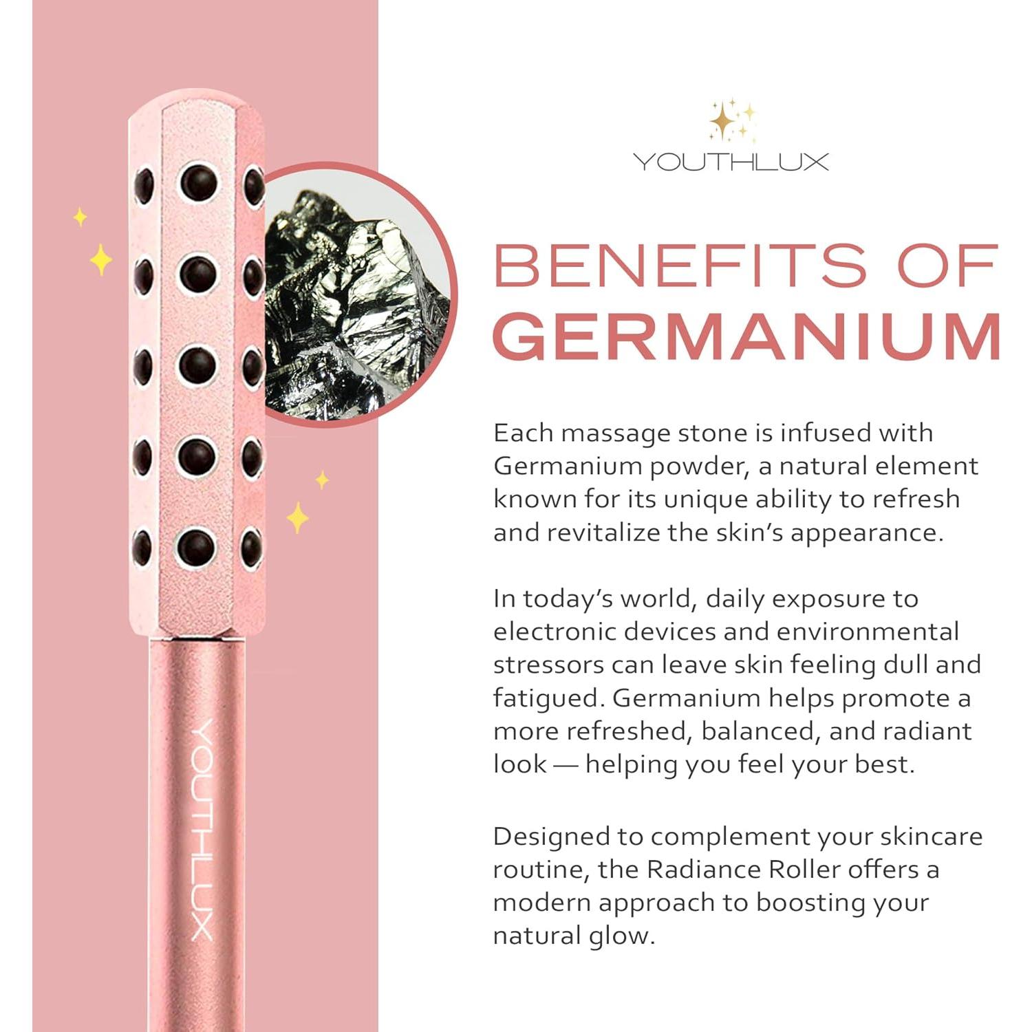 Rodillo Facial de Germanio YOUTHLUX Oro Rosa 19.3cm