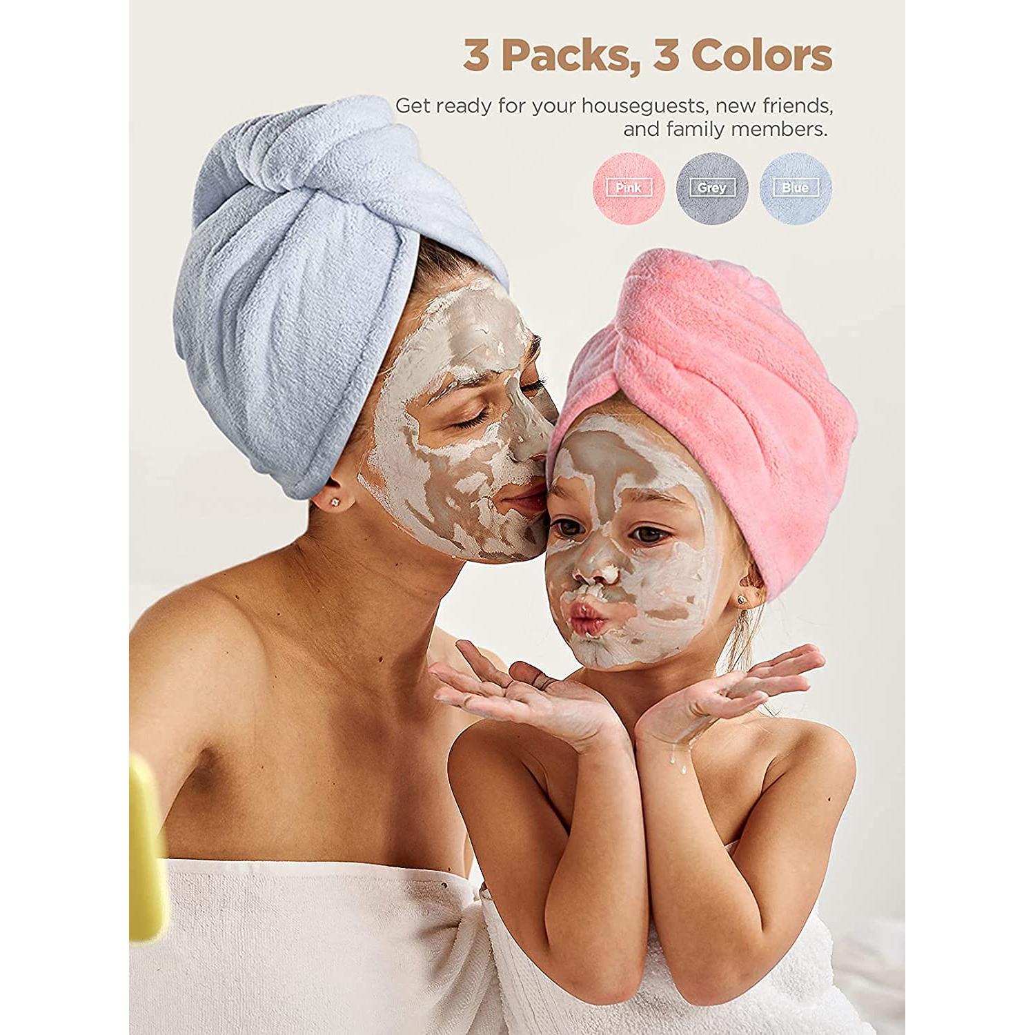 Toalla de Microfibra Hicober para Cabello Mojado - 3 Paquetes