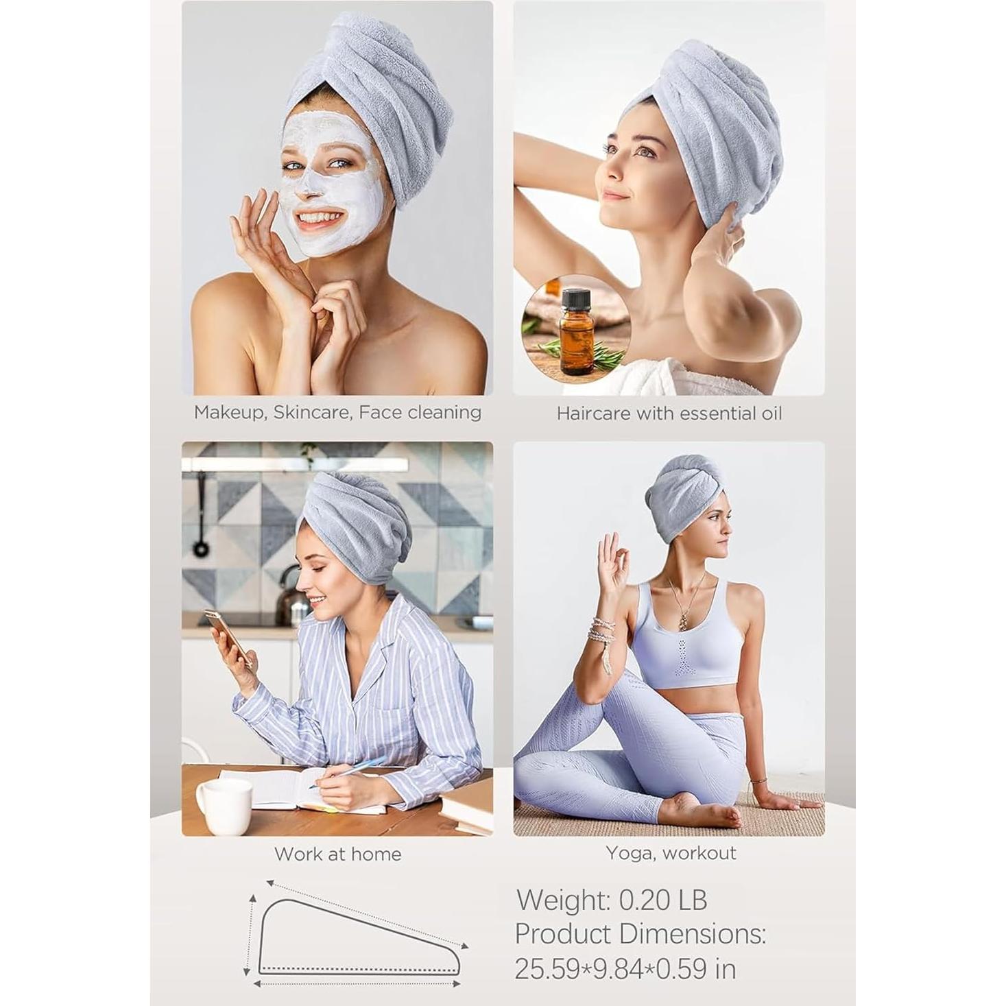 Toalla de Microfibra Hicober para Cabello Mojado - 3 Paquetes