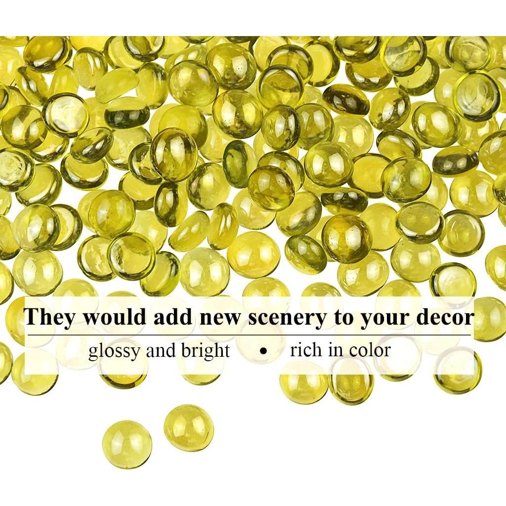 Gemas de Vidrio Plano KINGOU Amarillo 14-16 mm para Decorar