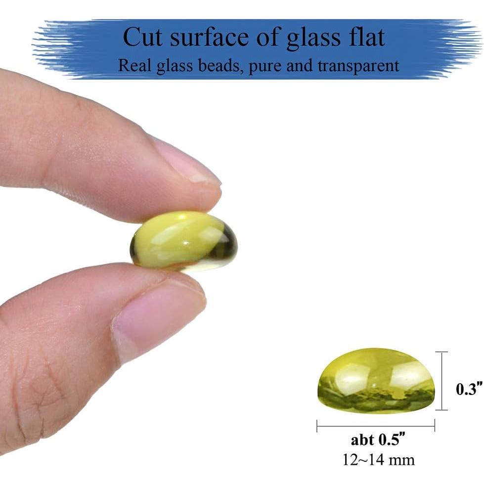 Gemas de Vidrio Plano KINGOU Amarillo 14-16 mm para Decorar
