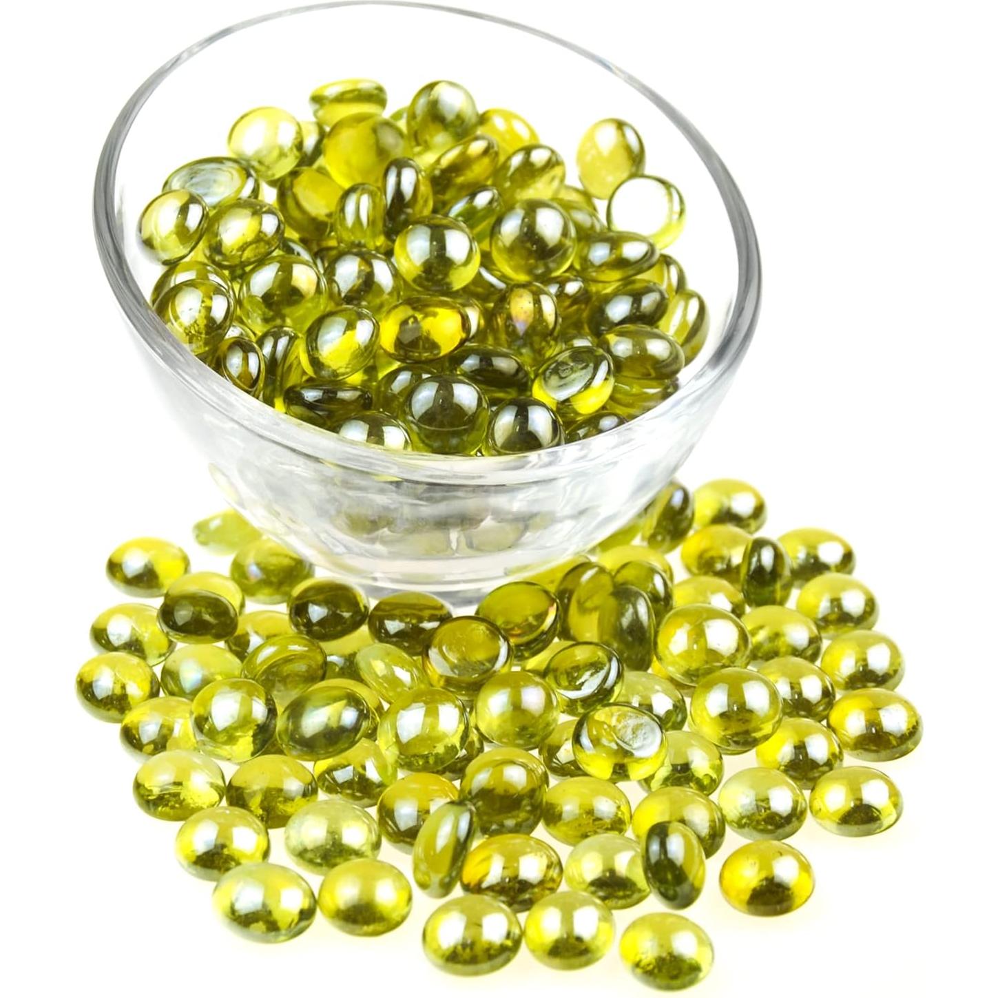 Gemas de Vidrio Plano KINGOU Amarillo 14-16 mm para Decorar