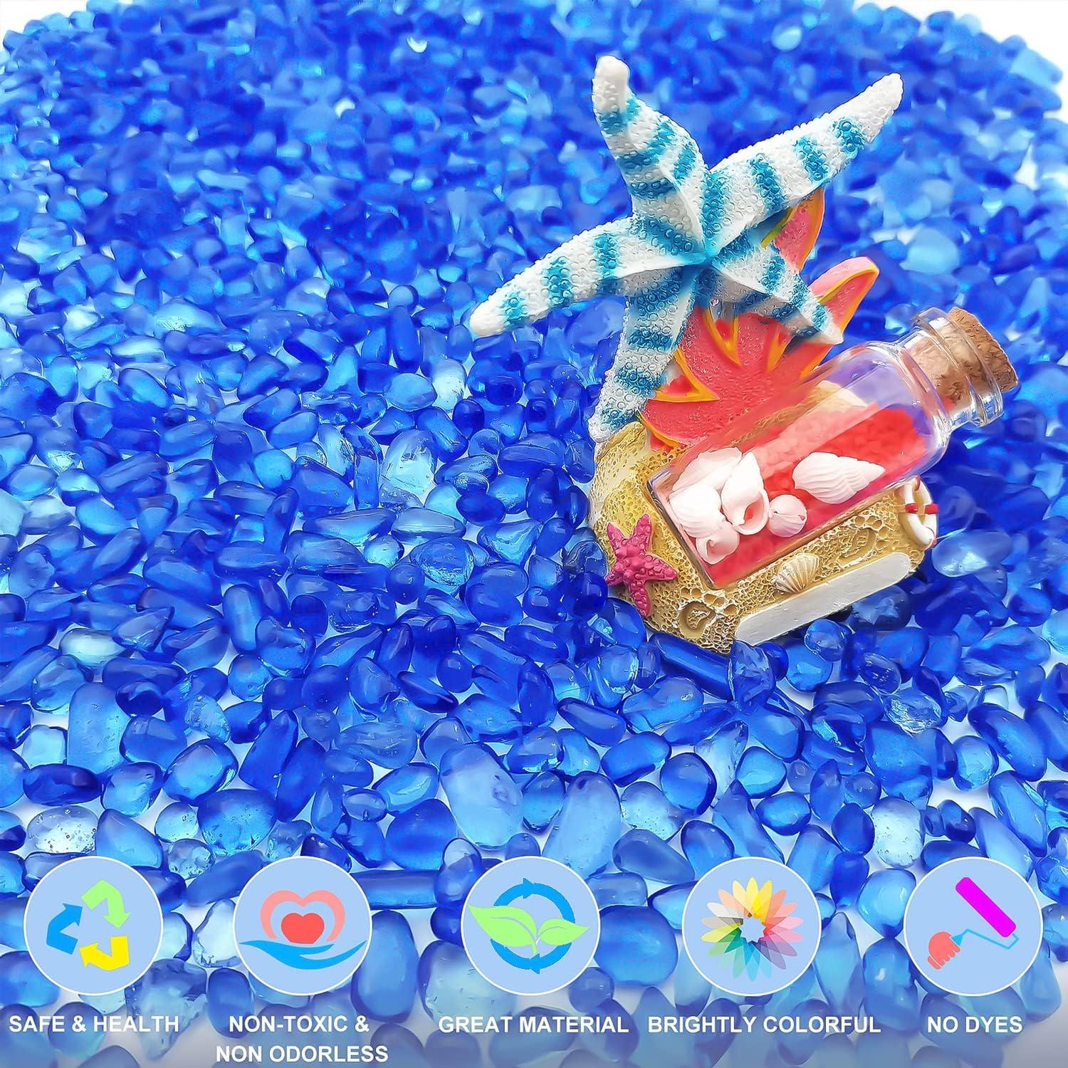 Piedras de Gemas de Vidrio Keedolla 1.36 kg Azul Marino