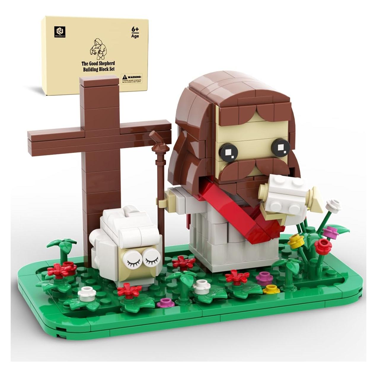 Juego de Construcción de Jesús Mocellence con Ovejas y Cruz