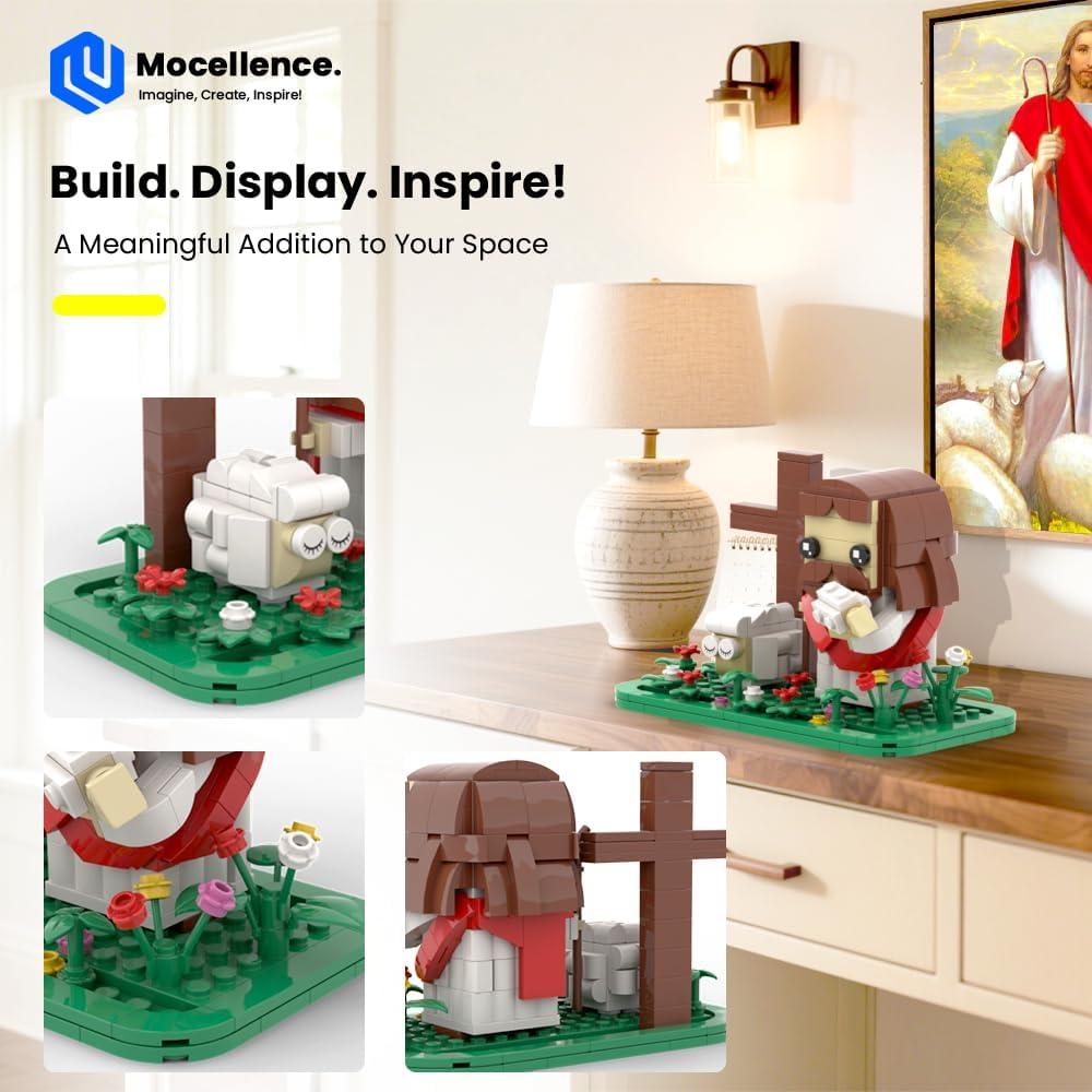 Juego de Construcción de Jesús Mocellence con Ovejas y Cruz