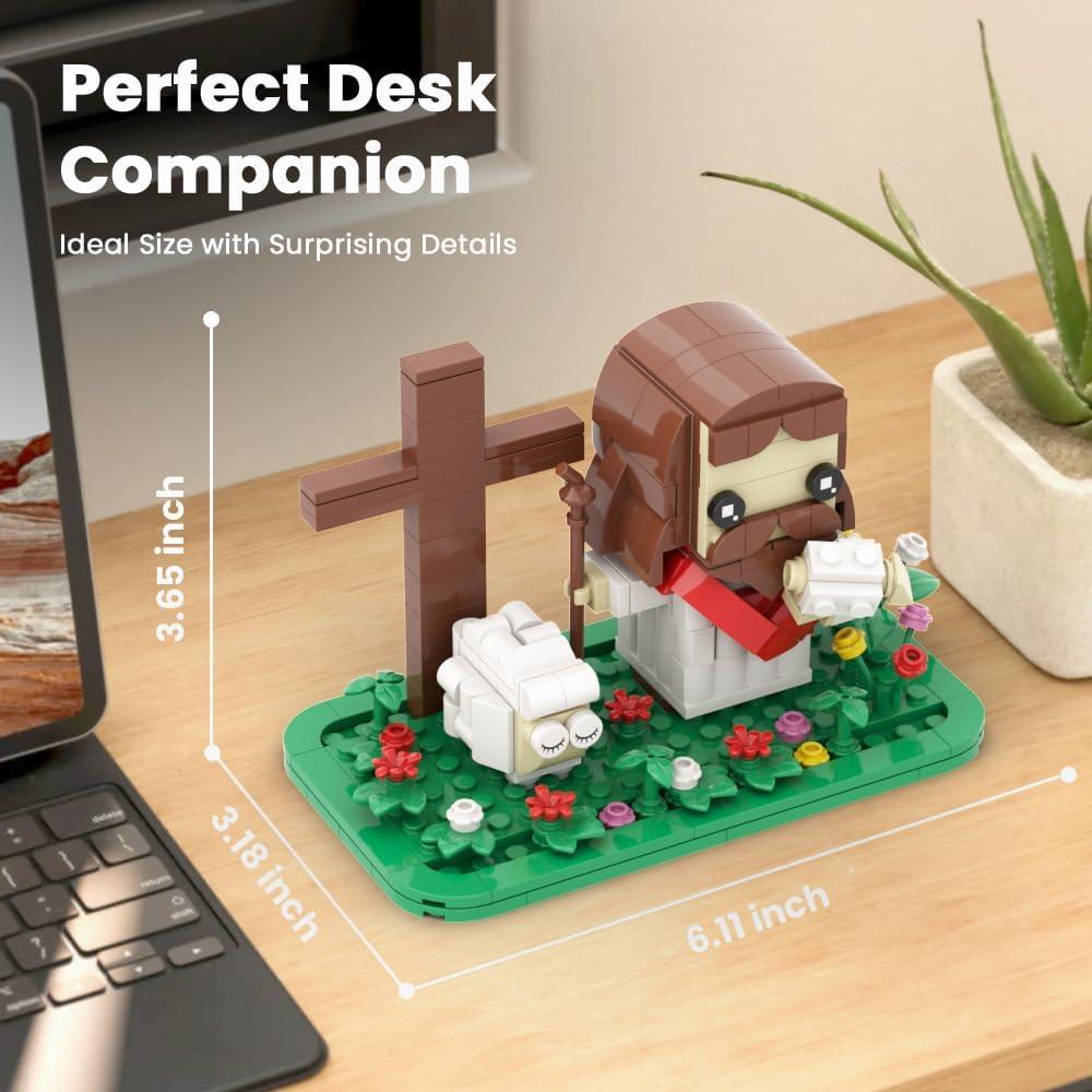 Juego de Construcción de Jesús Mocellence con Ovejas y Cruz