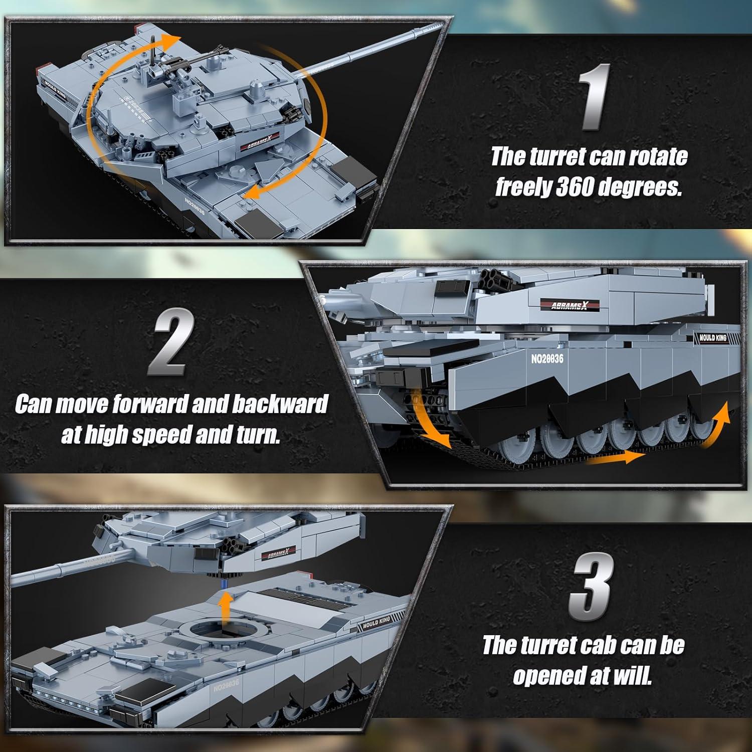 Mould King Tanque RC Abrams-X 20036 1192 Piezas Control Remoto