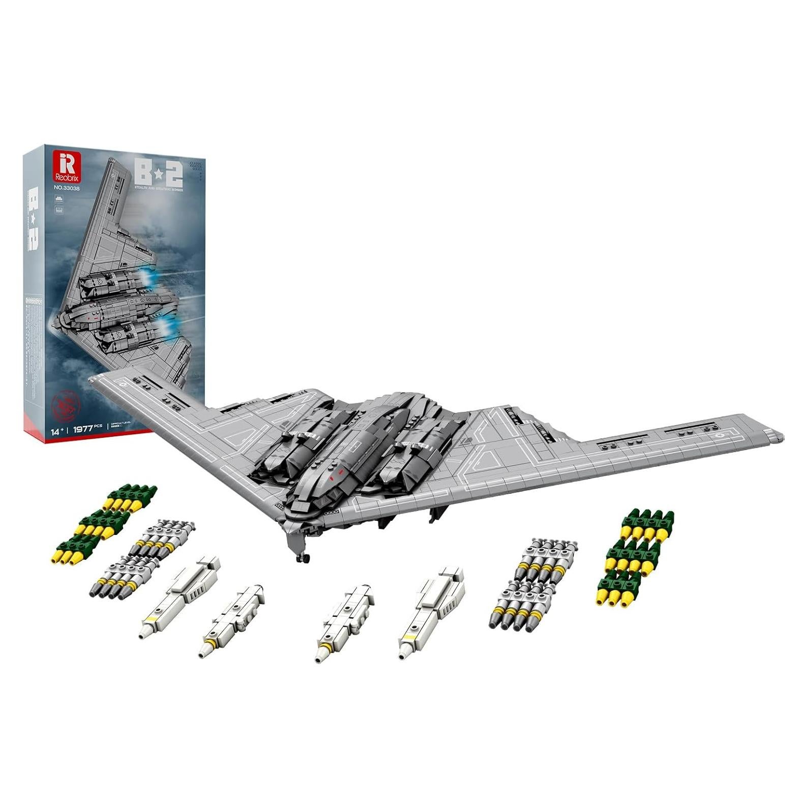 Reobrix Fighter Jet Building Set 33038, B2 Military Bomber Plane for Adults, Aviation Airplane Cool Jet Model Collection for Boys,Ideal Gifts for Kids 14+, Men and Military Fans
