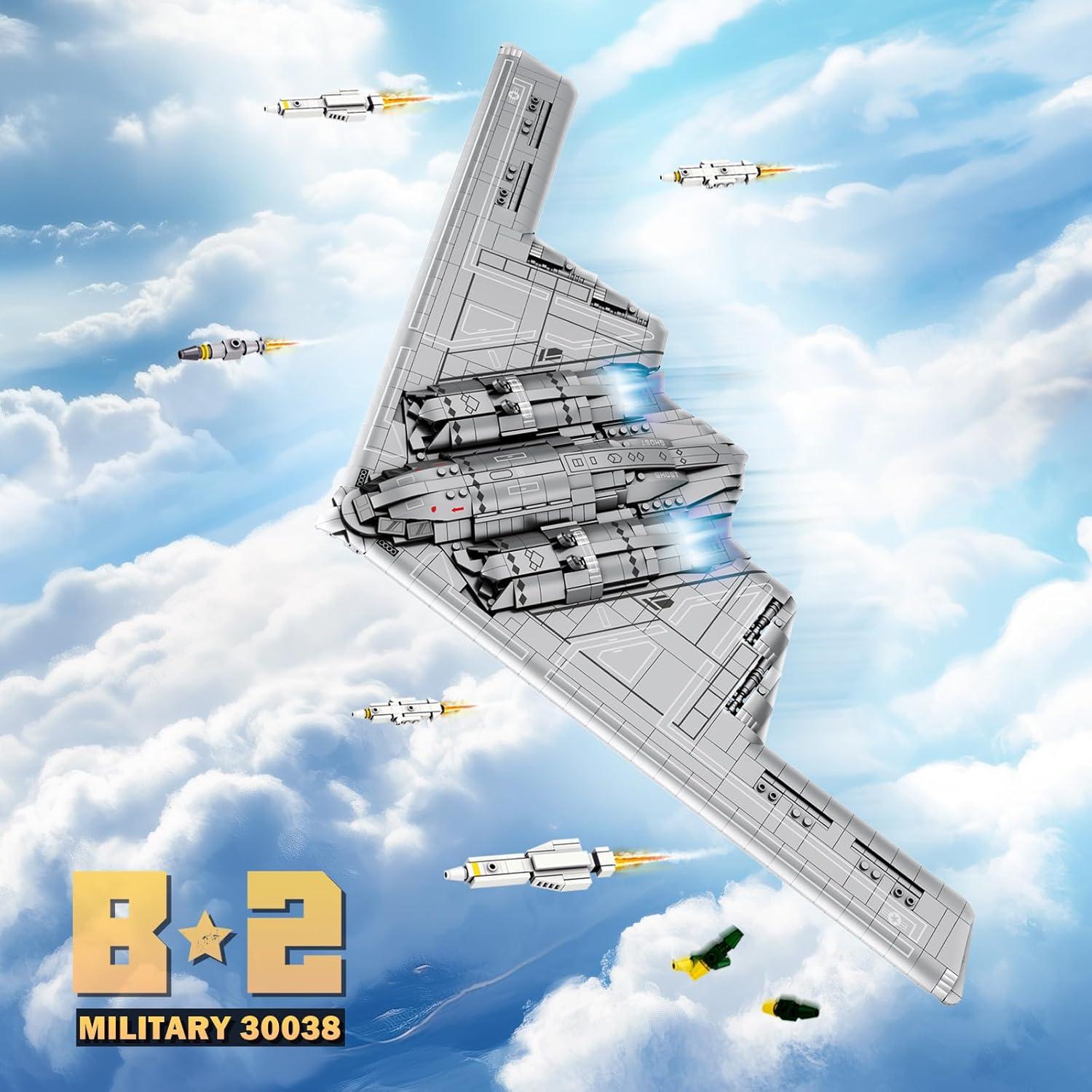 Reobrix Fighter Jet Building Set 33038, B2 Military Bomber Plane for Adults, Aviation Airplane Cool Jet Model Collection for Boys,Ideal Gifts for Kids 14+, Men and Military Fans