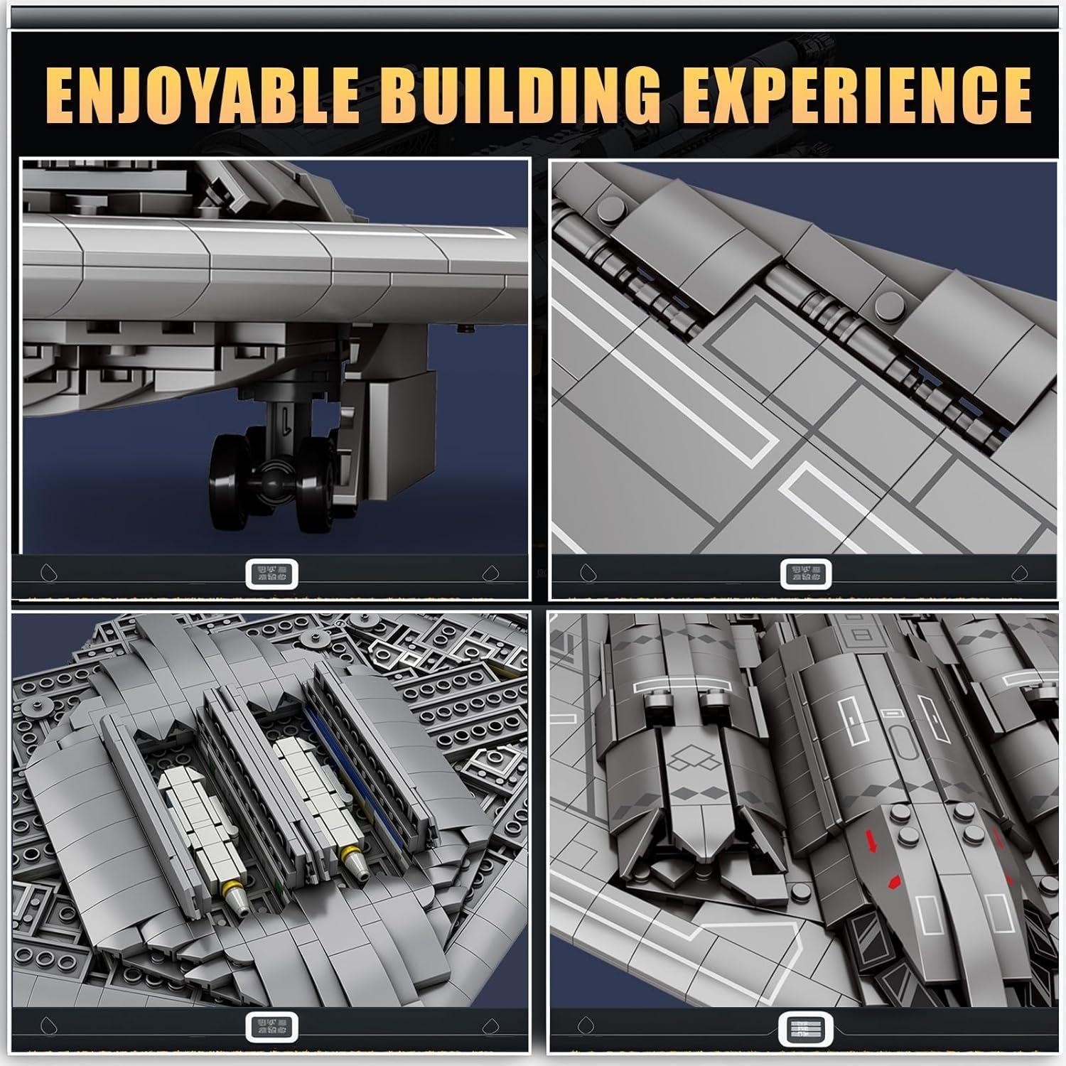 Reobrix Fighter Jet Building Set 33038, B2 Military Bomber Plane for Adults, Aviation Airplane Cool Jet Model Collection for Boys,Ideal Gifts for Kids 14+, Men and Military Fans