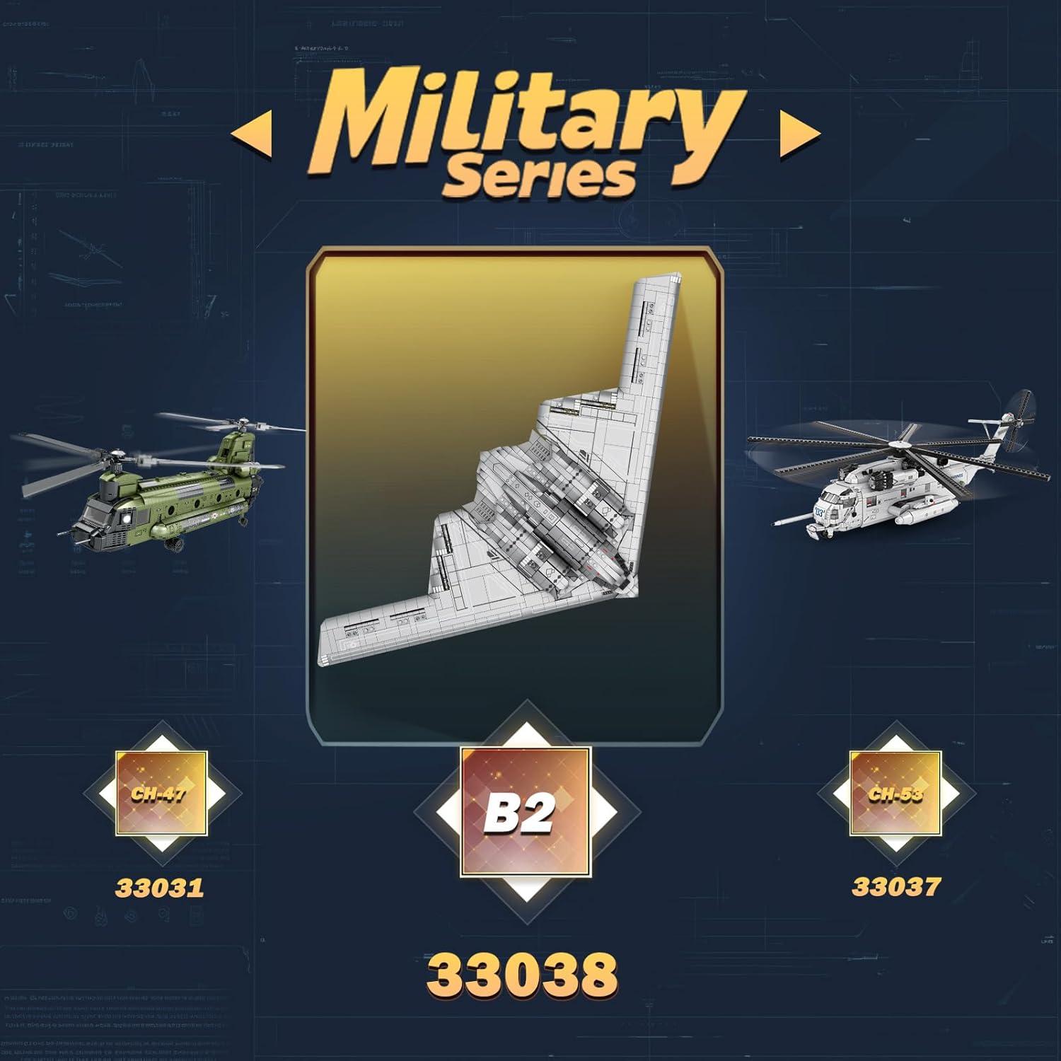 Reobrix Fighter Jet Building Set 33038, B2 Military Bomber Plane for Adults, Aviation Airplane Cool Jet Model Collection for Boys,Ideal Gifts for Kids 14+, Men and Military Fans