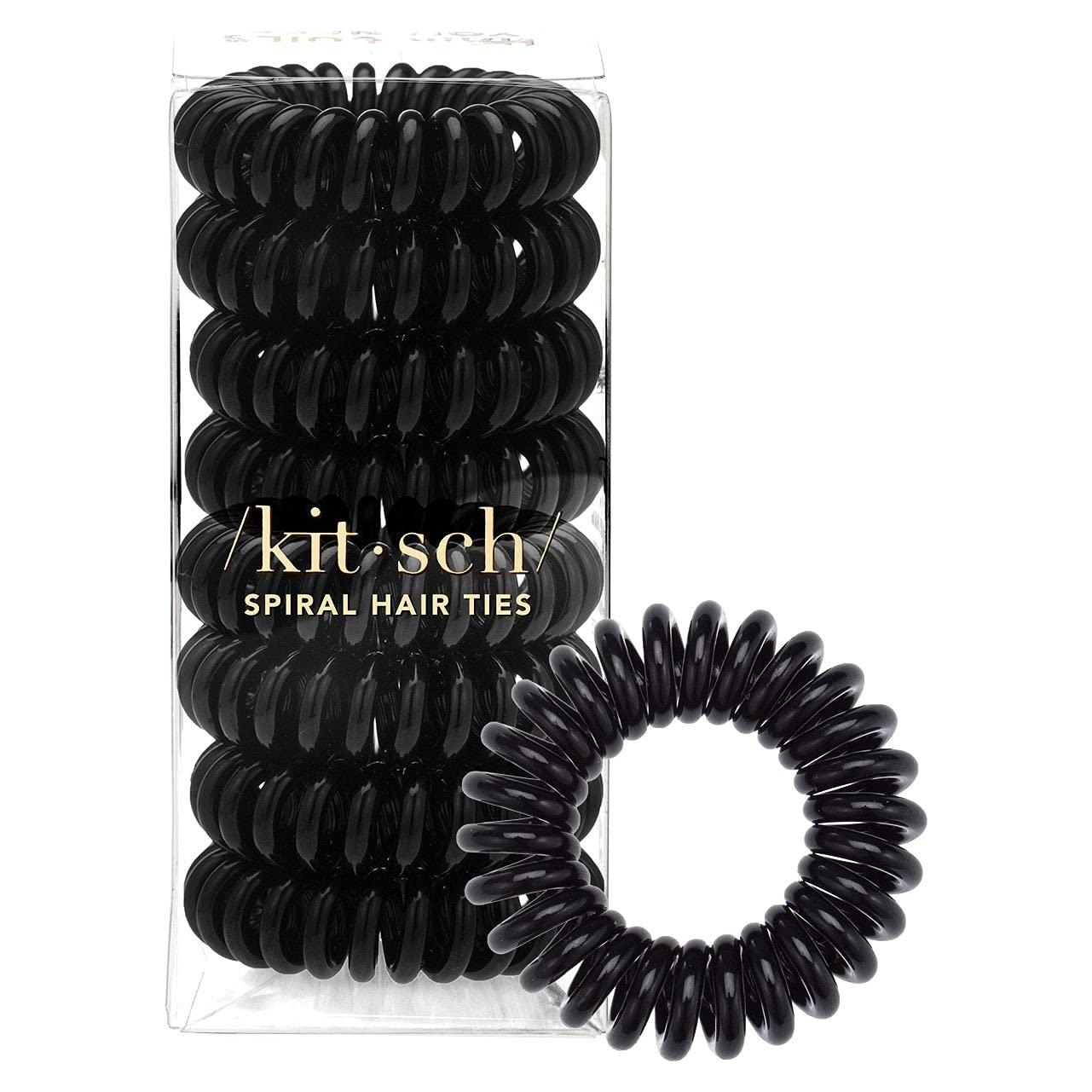 Sujetadores de Coletas Espirales Kitsch - 8 Pcs Negros