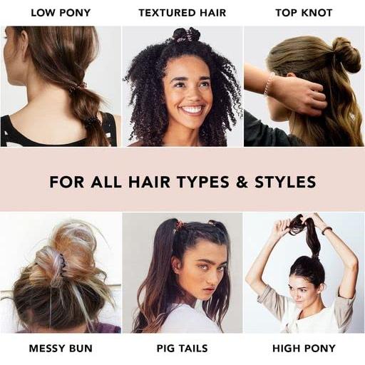 Sujetadores de Coletas Espirales Kitsch - 8 Pcs Negros