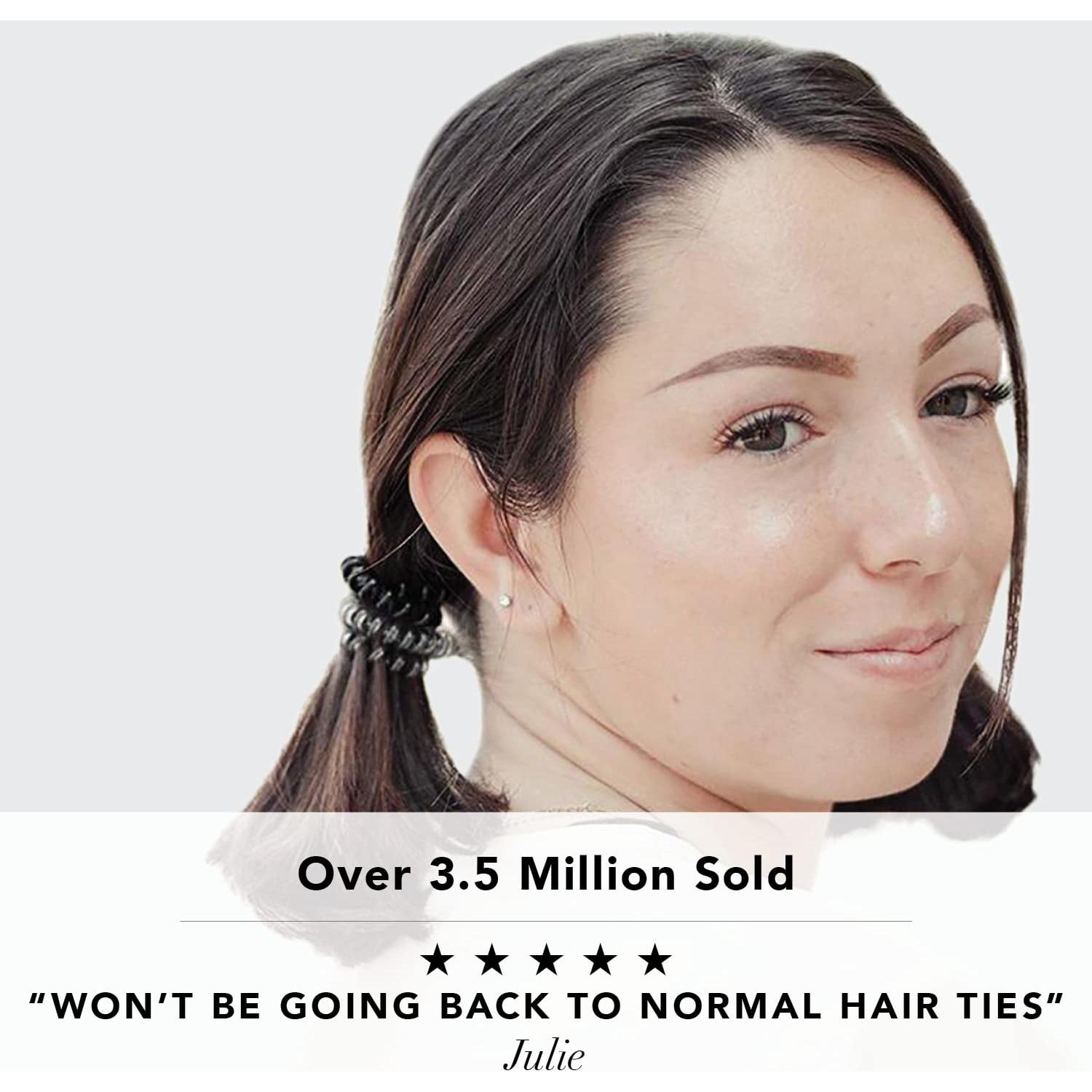 Sujetadores de Coletas Espirales Kitsch - 8 Pcs Negros