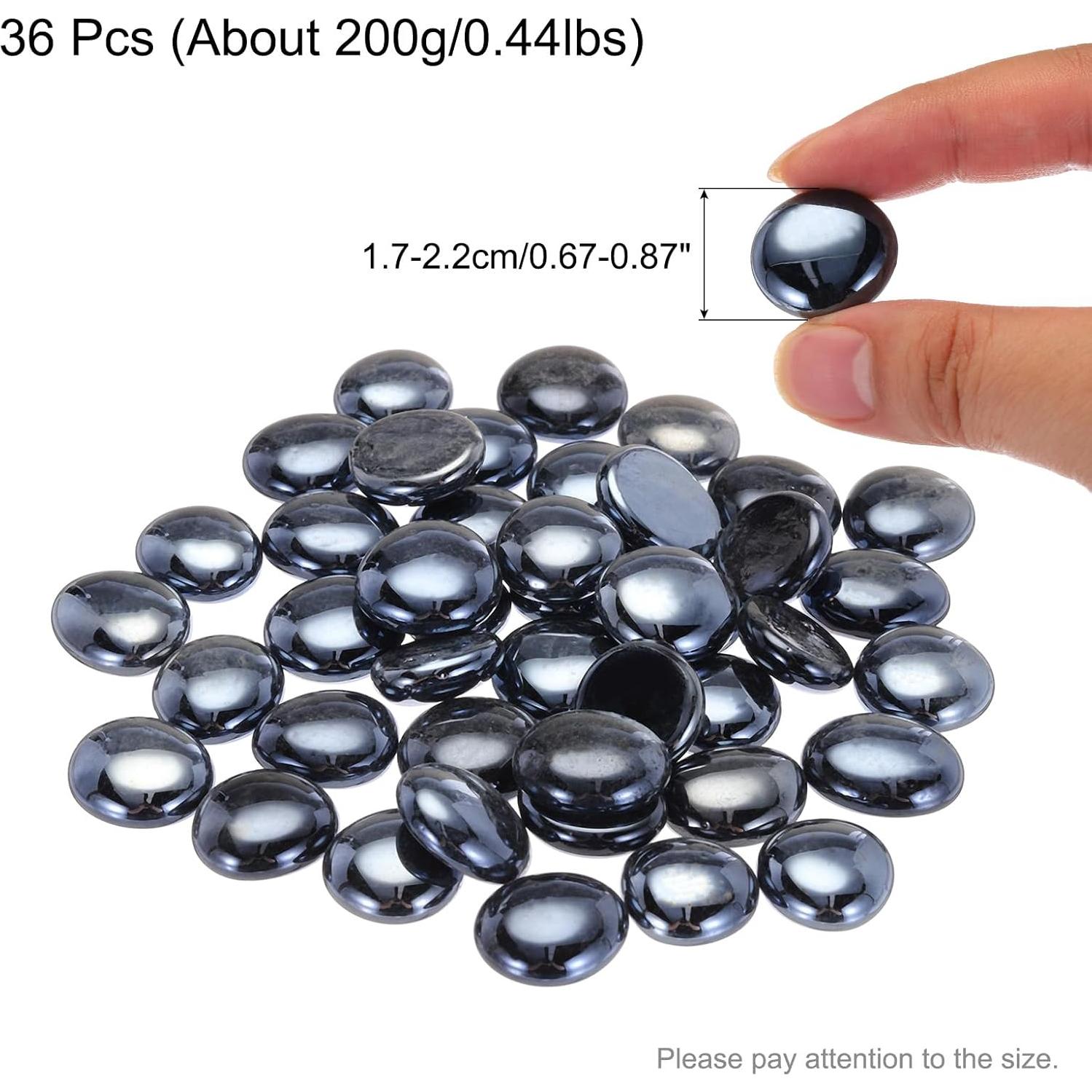 Perlas de Vidrio Negro Niquel 36pcs 1.7-2.2cm MECCANIXITY