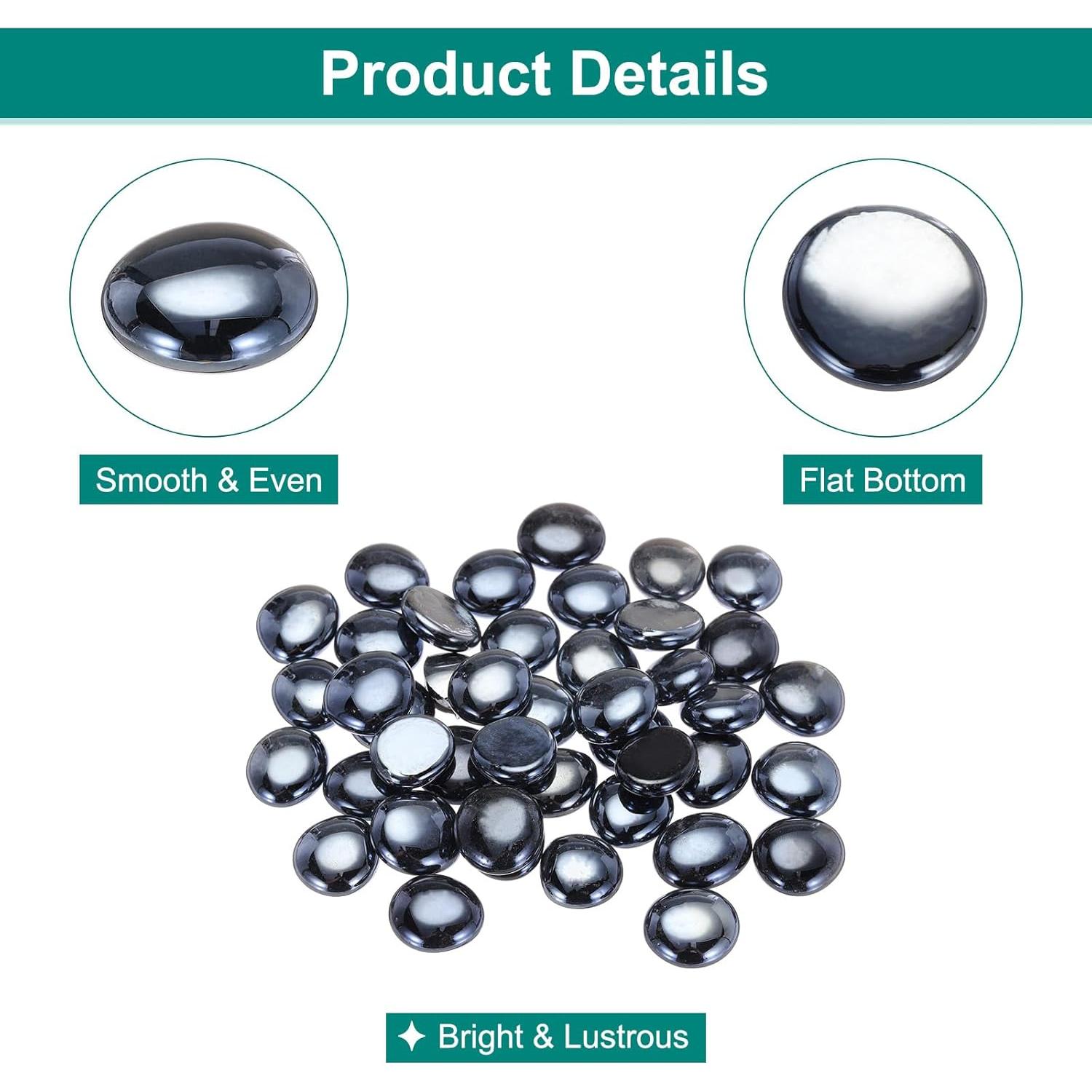 Perlas de Vidrio Negro Niquel 36pcs 1.7-2.2cm MECCANIXITY