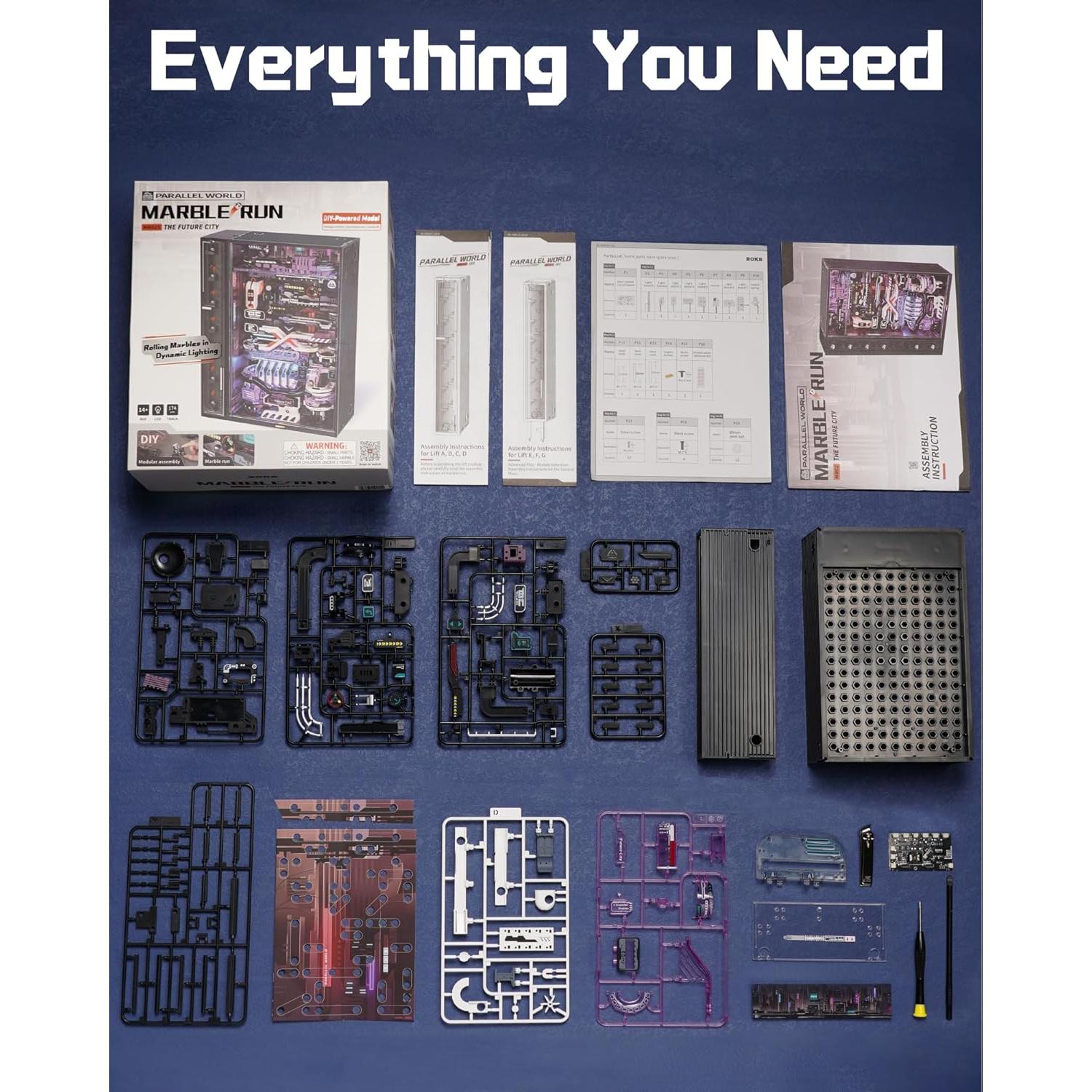 Kit de Puzzles 3D Carrera de Canicas Eléctrica Wowood MR02S