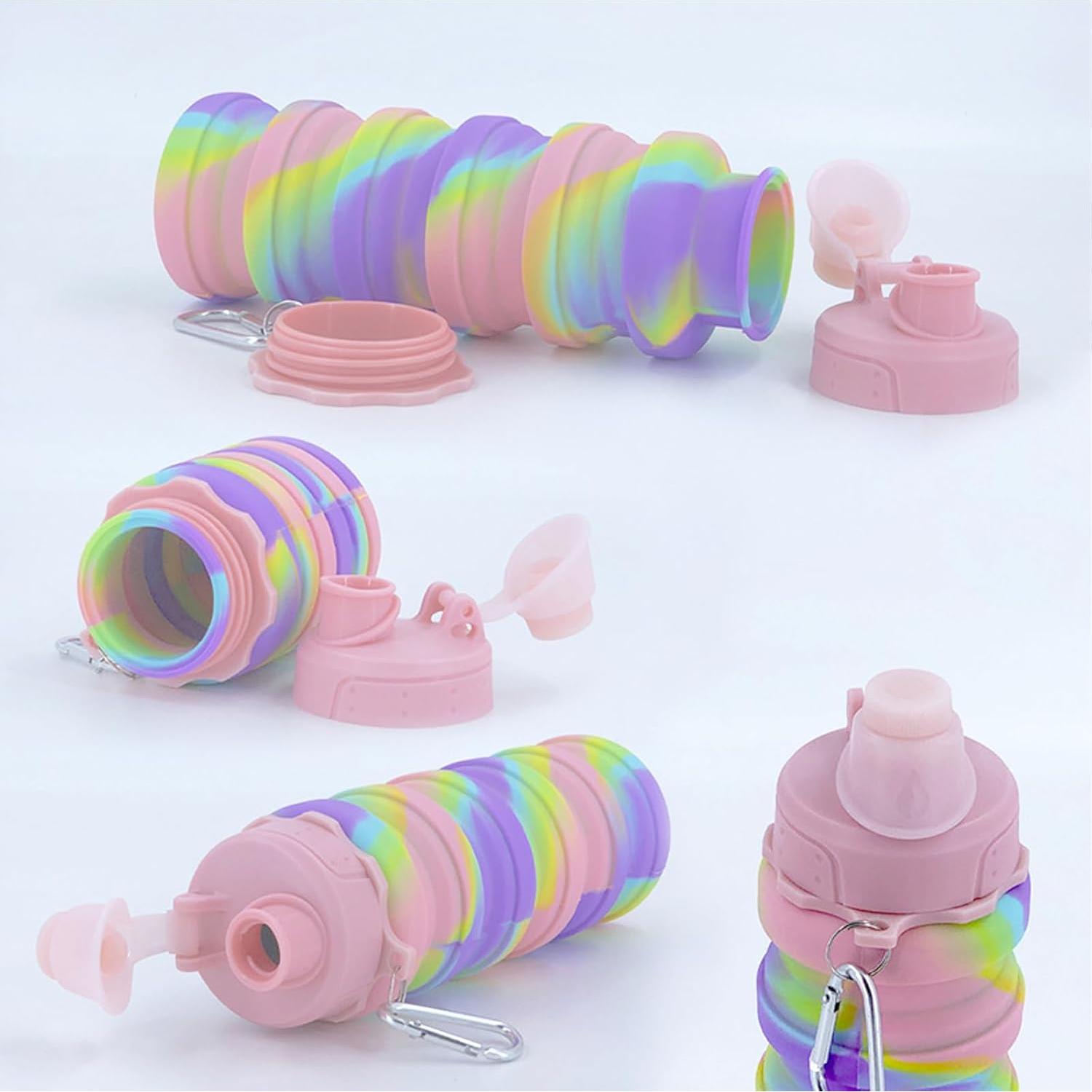 Botella de Agua Plegable YCTMALL 500ml Silicona Azul