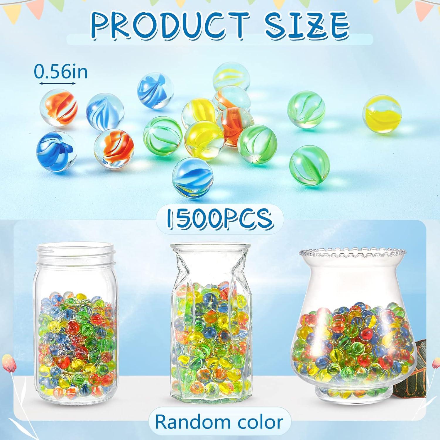 Canicas de Vidrio Lewtemi 1500 Pcs Ojos de Gato 1.4 cm