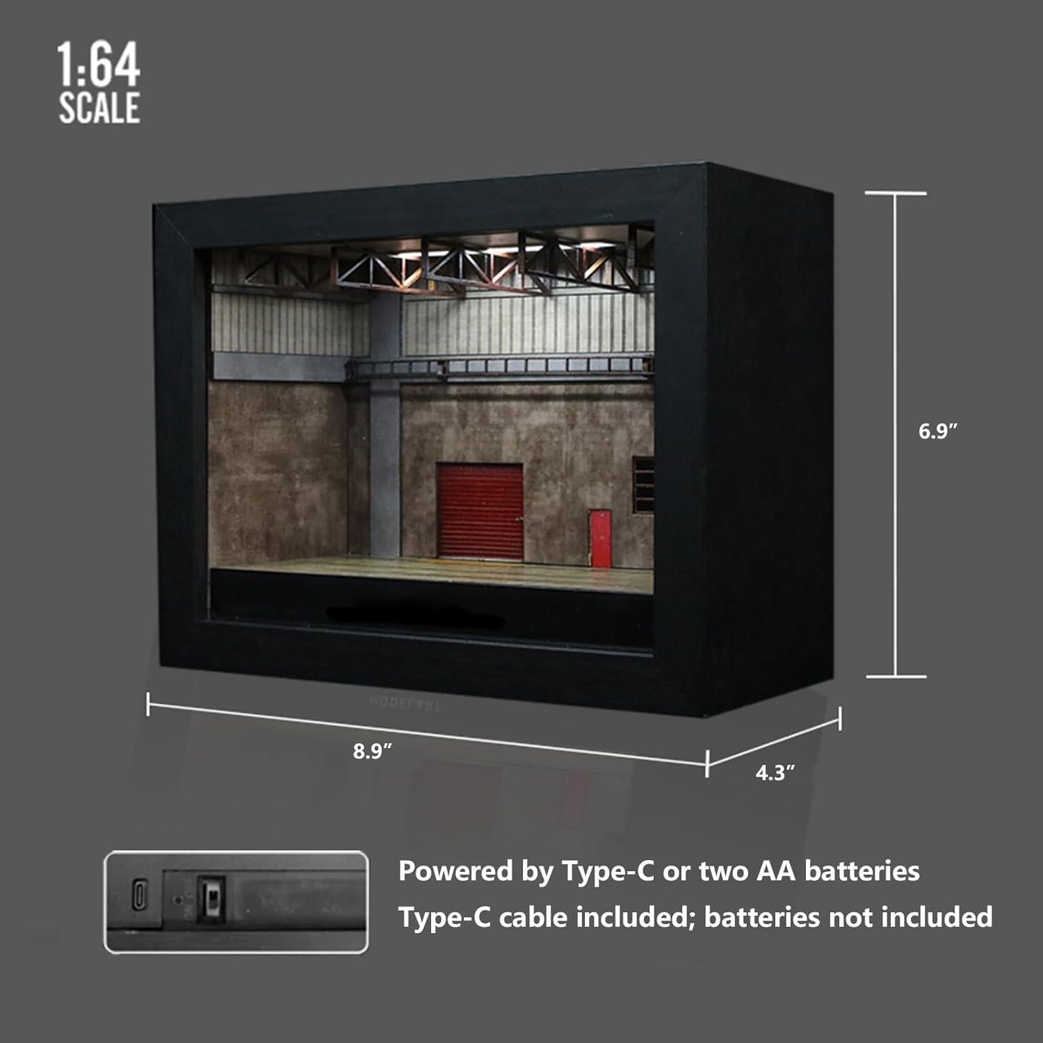 Caja de Exhibición de Coche 1/64 Bivitre con Luz LED