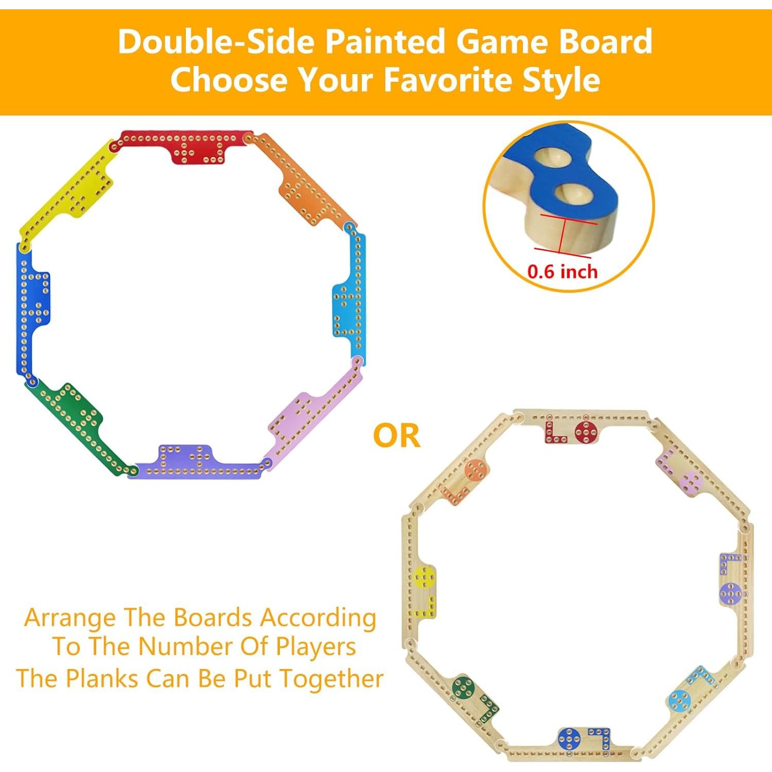 Juego de Mesa Jokers y Canicas Madera 8 Jugadores 48 Canicas