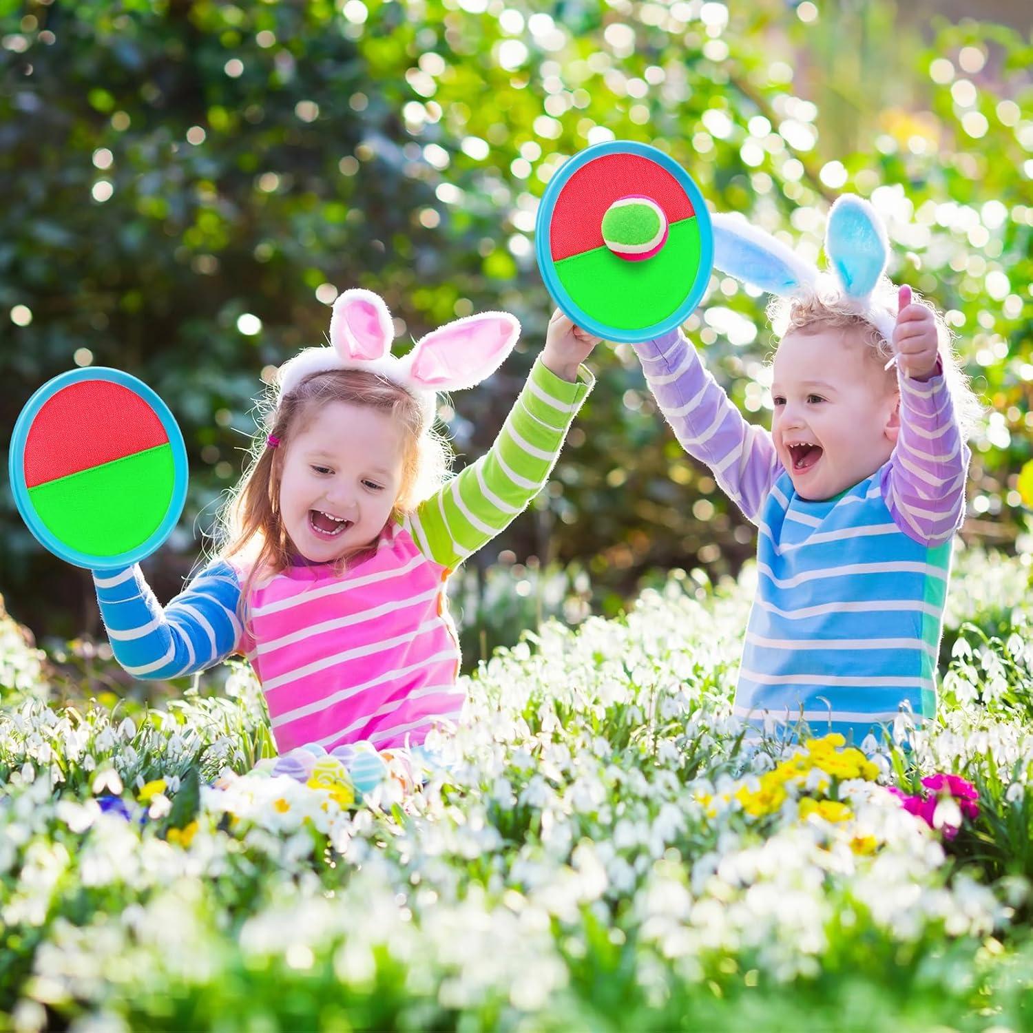 Juego de Lanzar y Atrapar Ayeboovi 4 Palas y 4 Pelotas