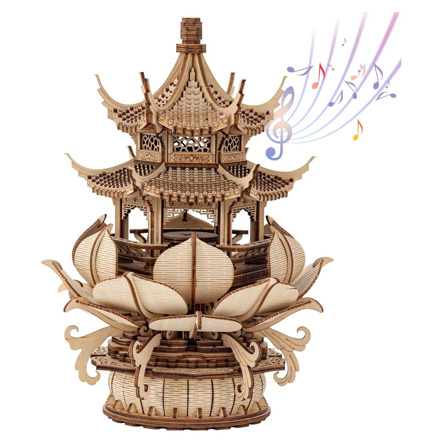 Rompecabezas 3D RUIFAM de madera con música y 619 piezas