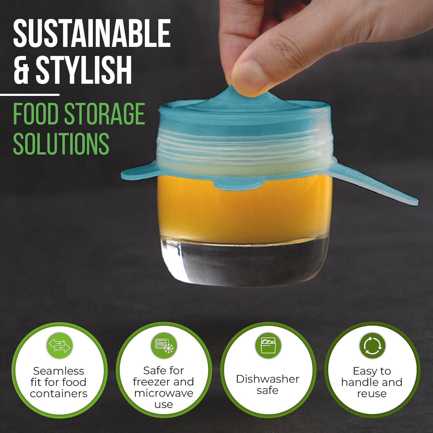 Juego de 7 Tapas de Silicona Elásticas Basic Haus Aqua Mist