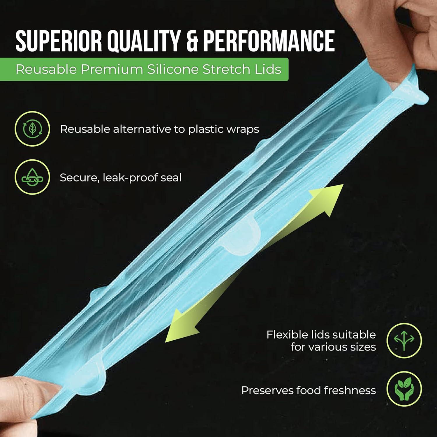 Juego de 7 Tapas de Silicona Elásticas Basic Haus Aqua Mist