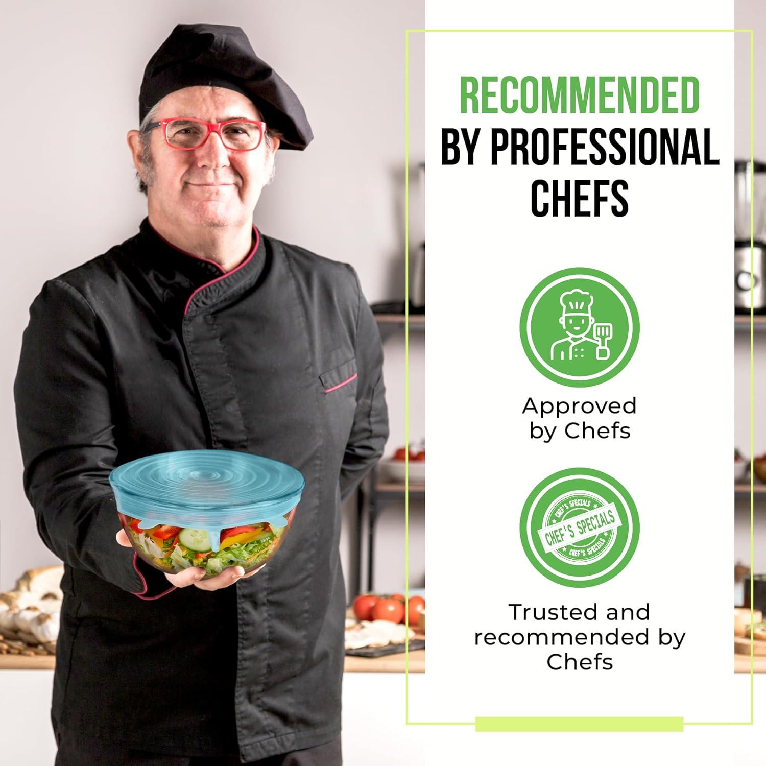 Juego de 7 Tapas de Silicona Elásticas Basic Haus Aqua Mist