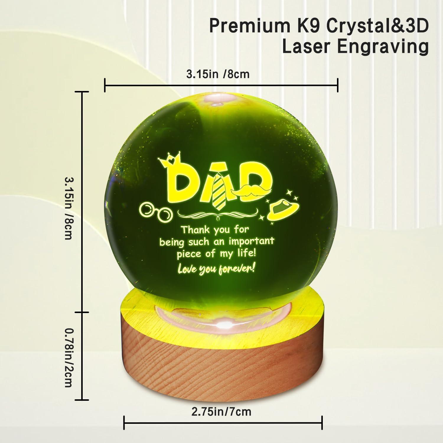 Lámpara de Mesa 3D JHXLAMP para Papá - Bola de Cristal LED