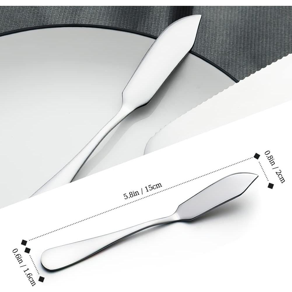 Set de 2 Cuchillos de Mantequilla AOOSY Acero Inoxidable 15 cm