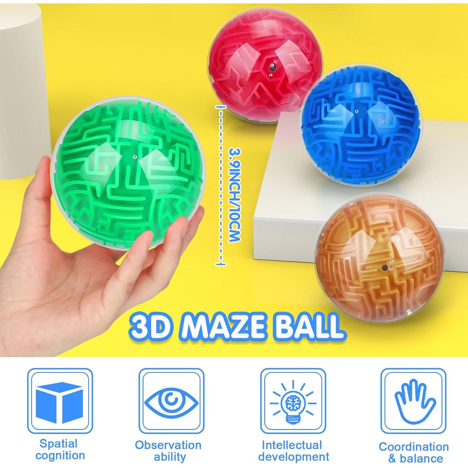 Sumind 4 Pzs Puzzle Laberinto 3D Juguete Educativo