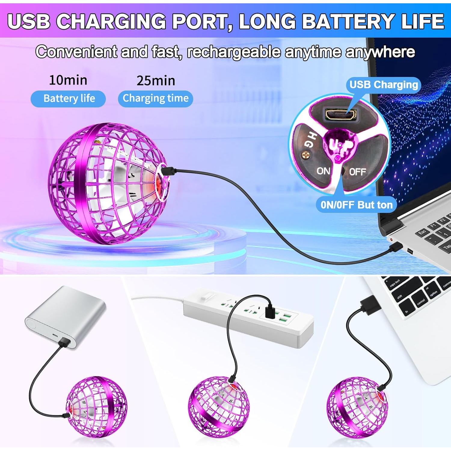 Bola Voladora Vantexi 2PCS LED Azul y Púrpura