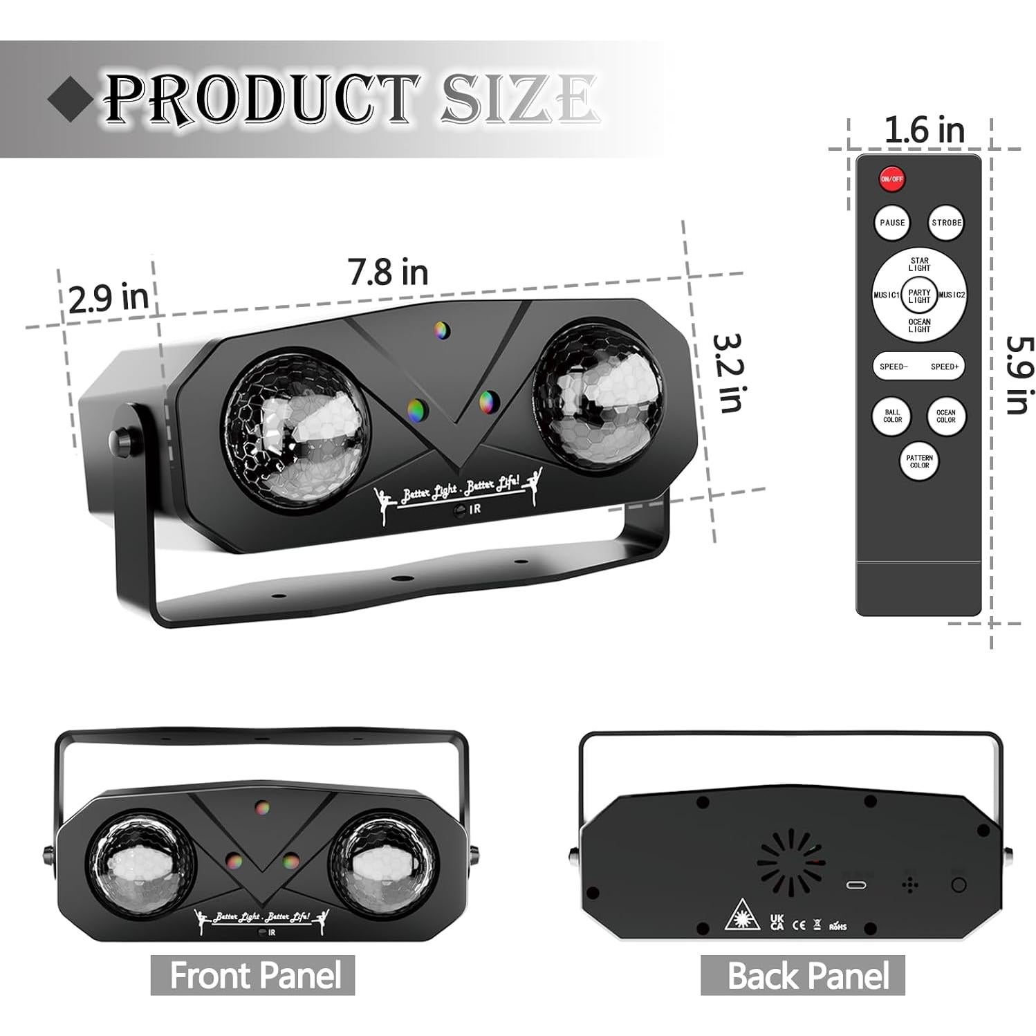 Proyector de Estrellas 5 en 1 Shenzhen Emerson 20cm Luz Disco
