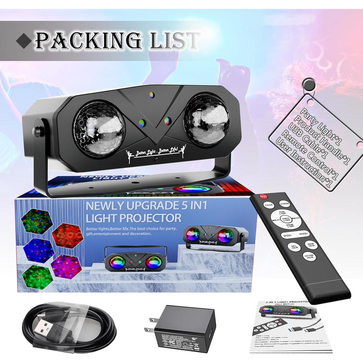 Proyector de Estrellas 5 en 1 Shenzhen Emerson 20cm Luz Disco