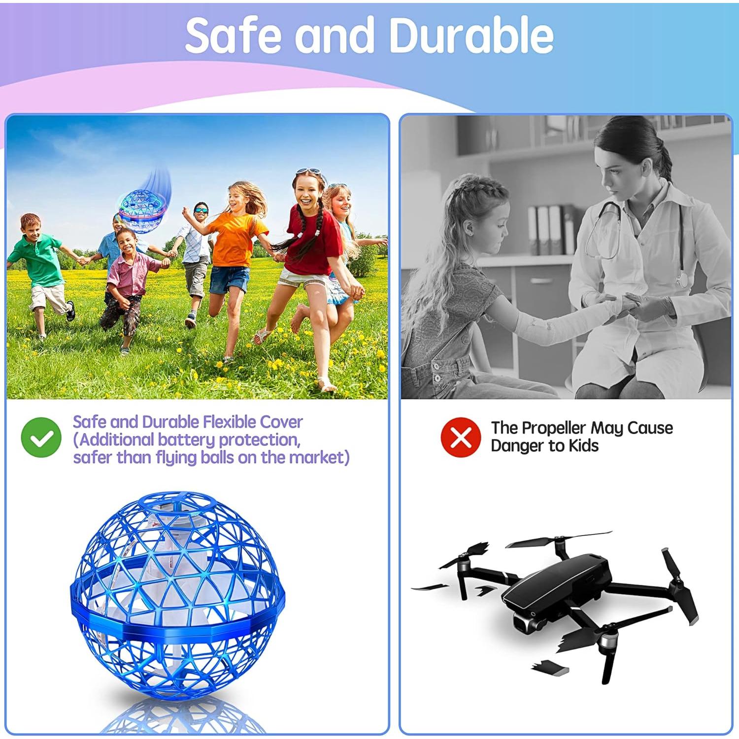 Bola Voladora Orb 2024 Amiline Rojo y Azul 10 cm