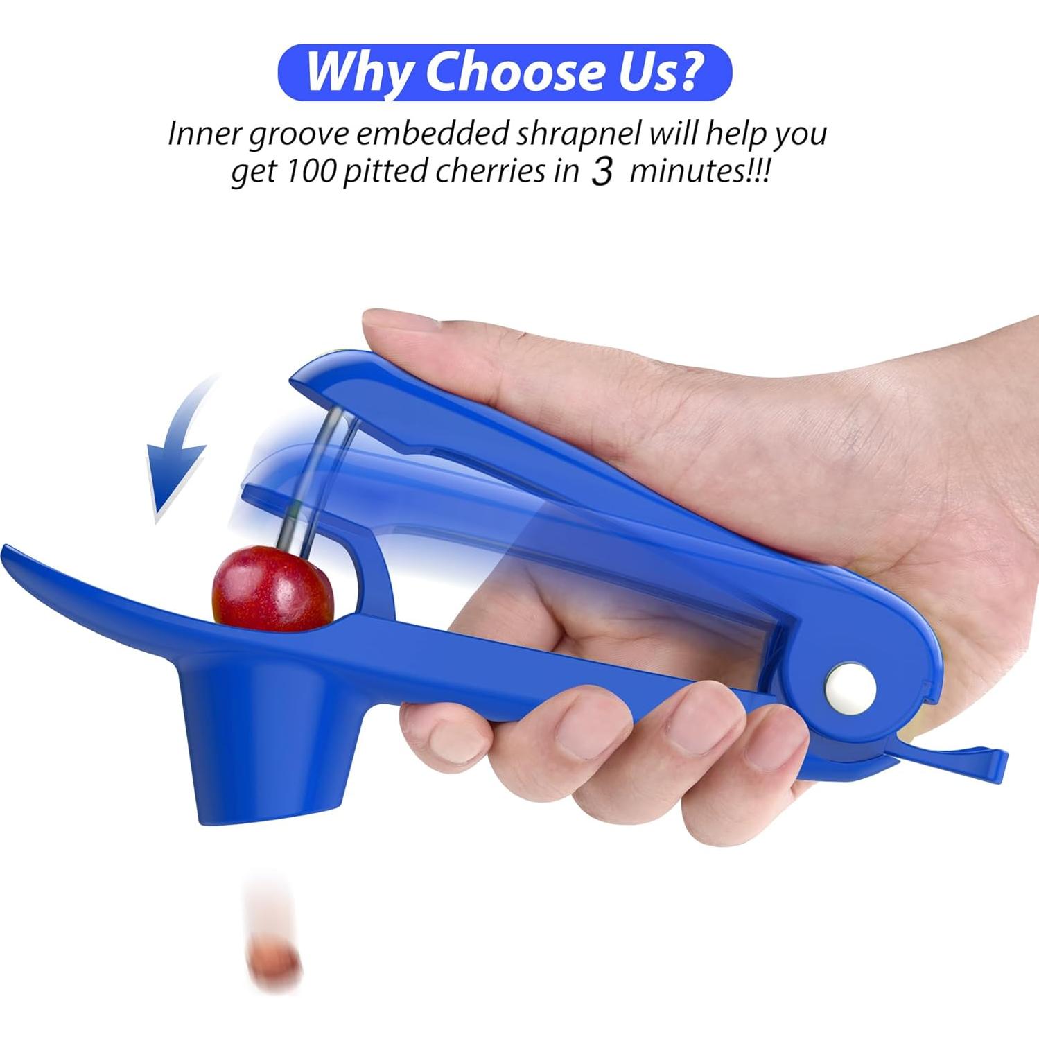 Deshuesador de Cereza Ordekcity Acero Inoxidable Azul 1.1"