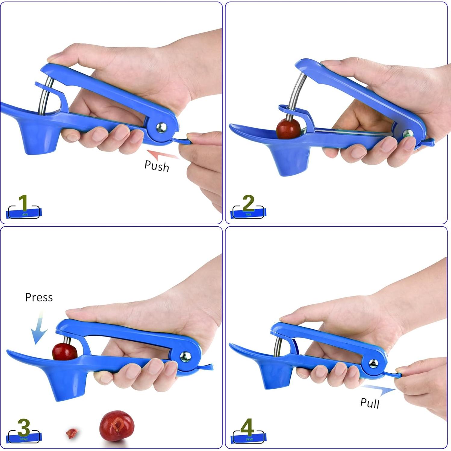 Deshuesador de Cereza Ordekcity Acero Inoxidable Azul 1.1"