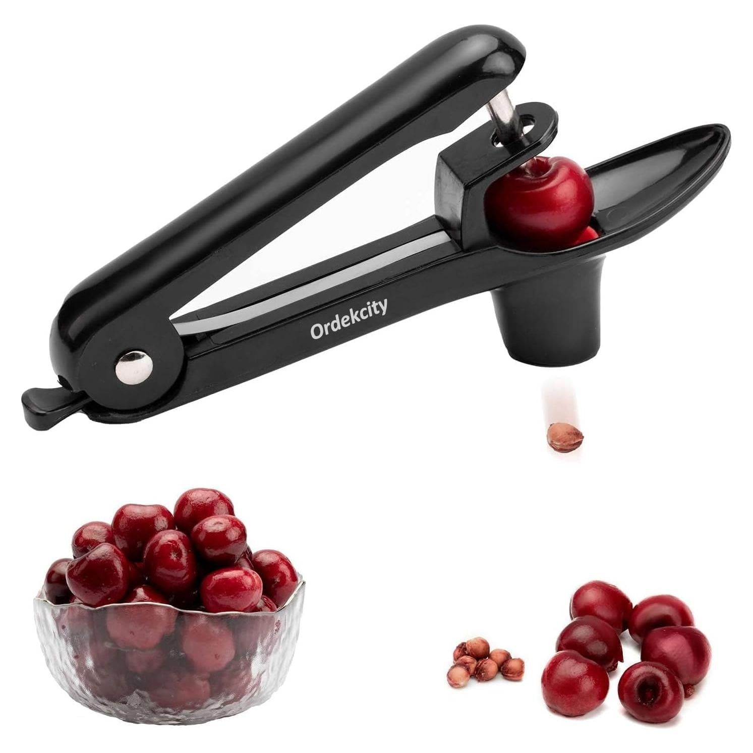Deshuesador de Cereza Ordekcity Acero Inoxidable Negro 20.5 cm
