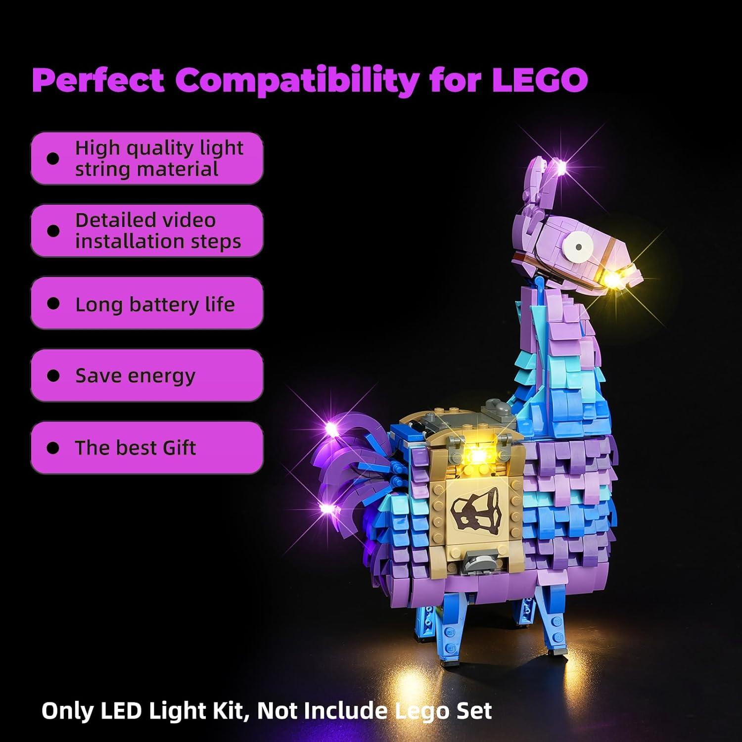 Kit de Iluminación LED Rorliny para Lego Fortnite Supply Llama