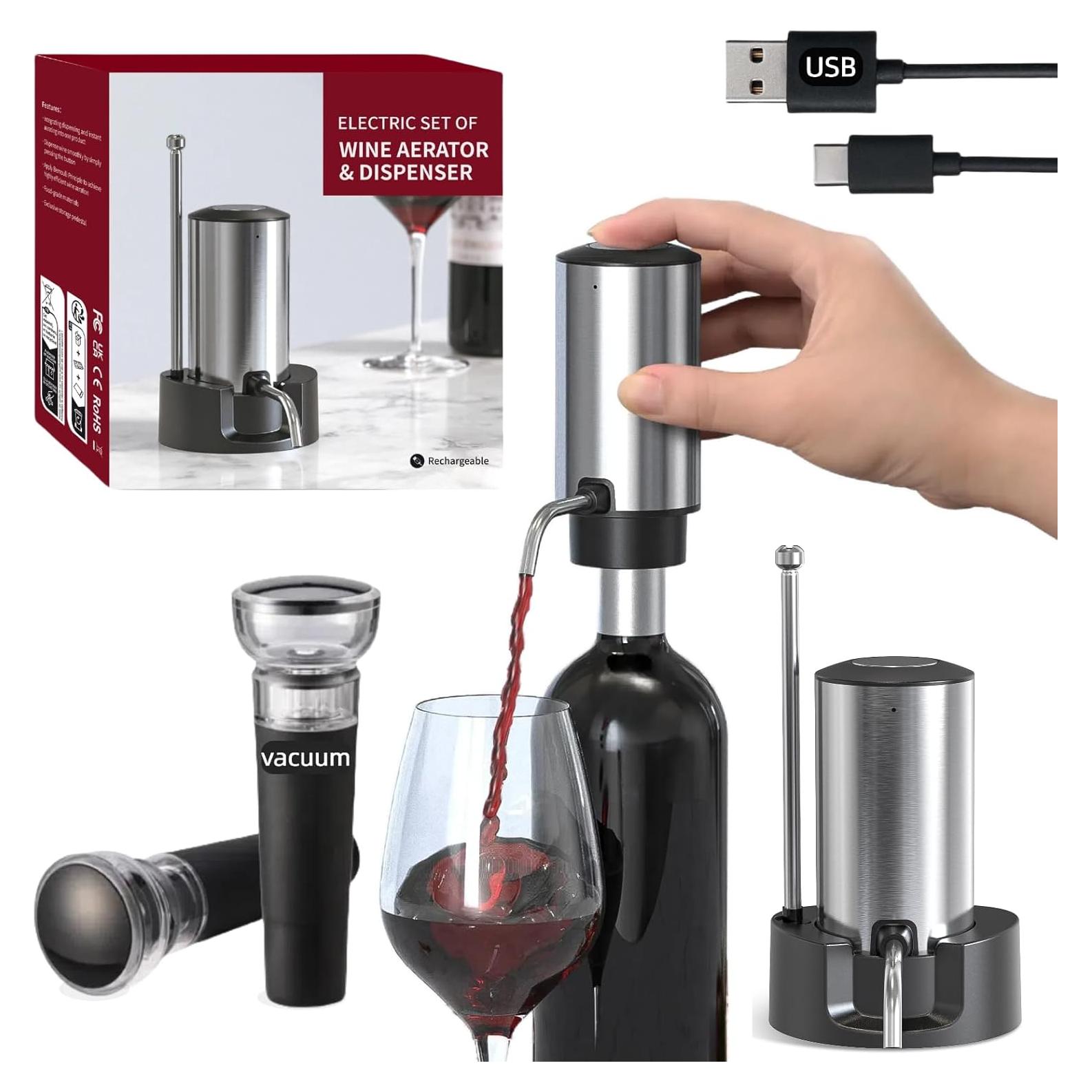 Aerador y Dispensador de Vino Eléctrico Saraudy WP-01 Recargable