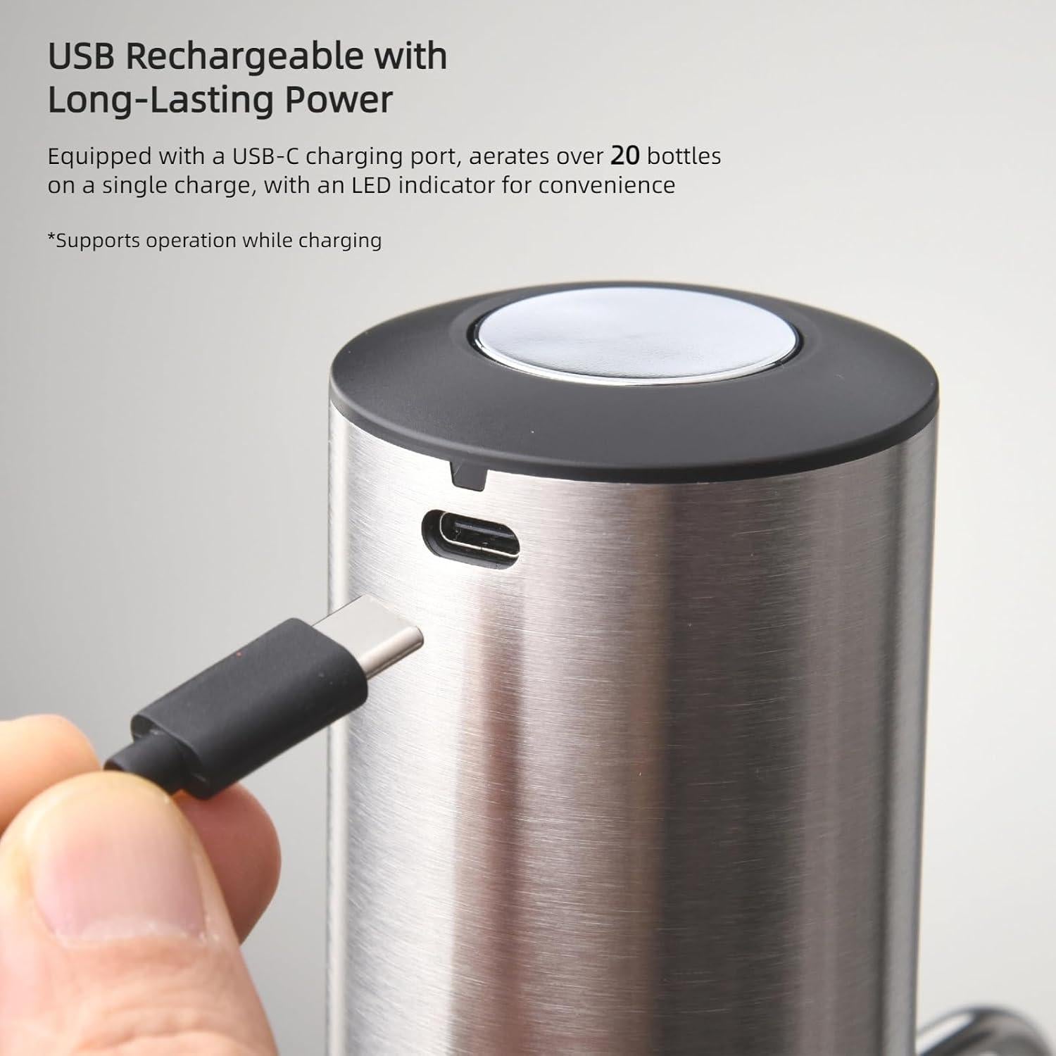 Aerador y Dispensador de Vino Eléctrico Saraudy WP-01 Recargable