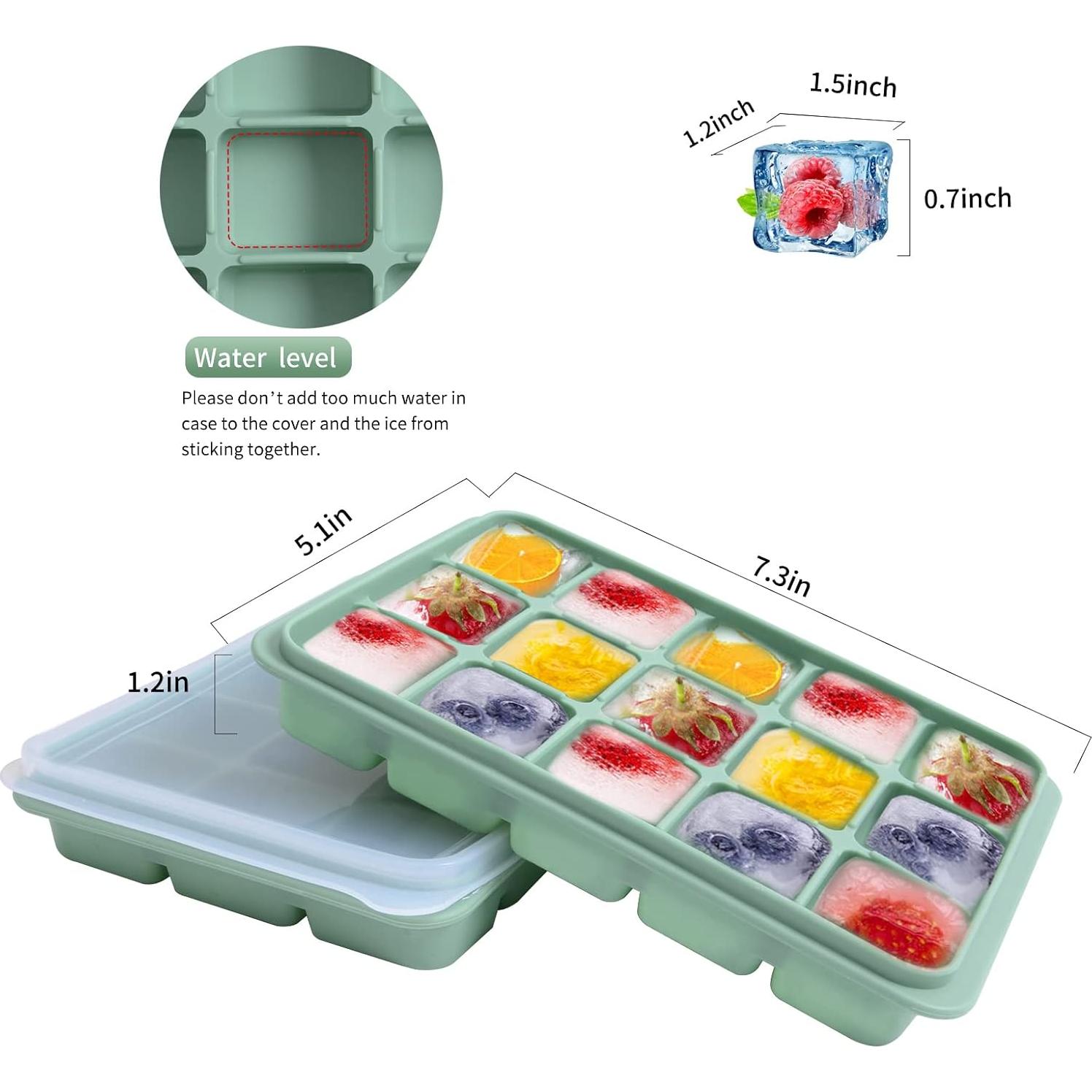 Juego de bandejas de hielo Tvmania 2 unidades silicona flexible